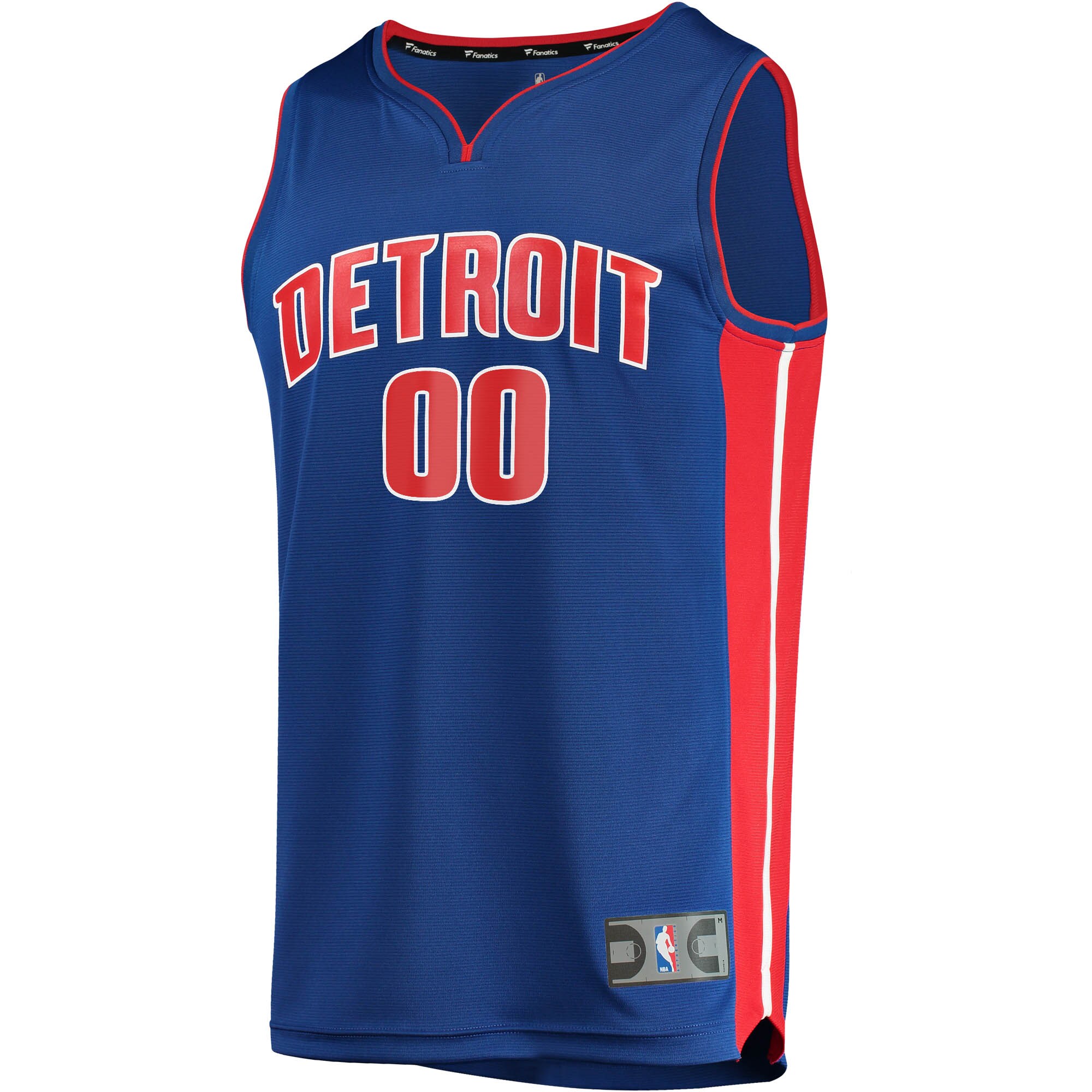 Alternative view of Detroit Pistons Fanatics Youth Fast Break Custom Replica Jersey Blue - Icon Edition