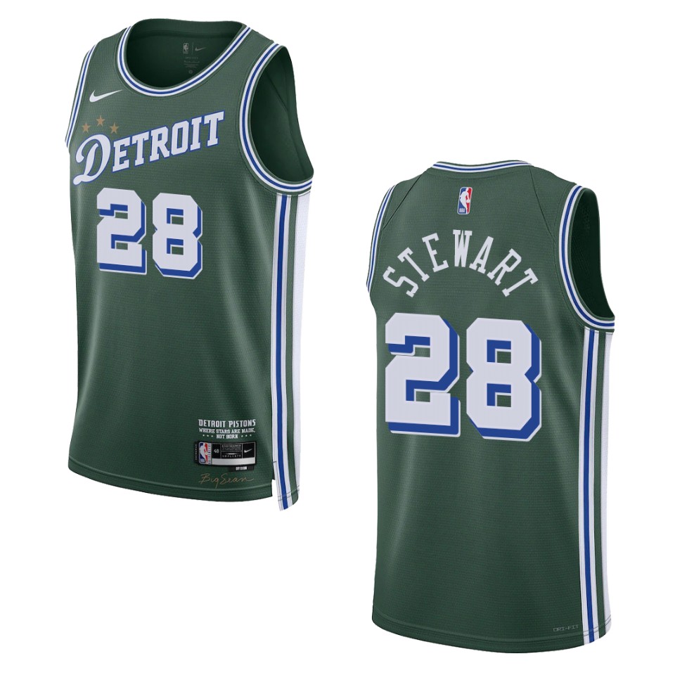 Detroit Pistons Isaiah Stewart 2022-23 City Edition Green Swingman Jersey