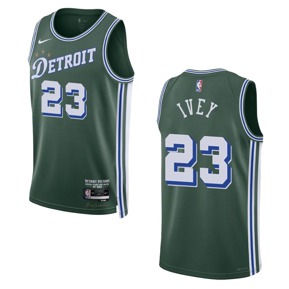Detroit Pistons Jaden Ivey 2022-23 City Edition Green Swingman Jersey