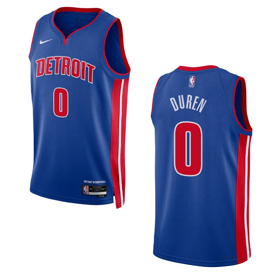 Detroit Pistons Jalen Duren 2022-23 Icon Edition Royal Swingman Jersey