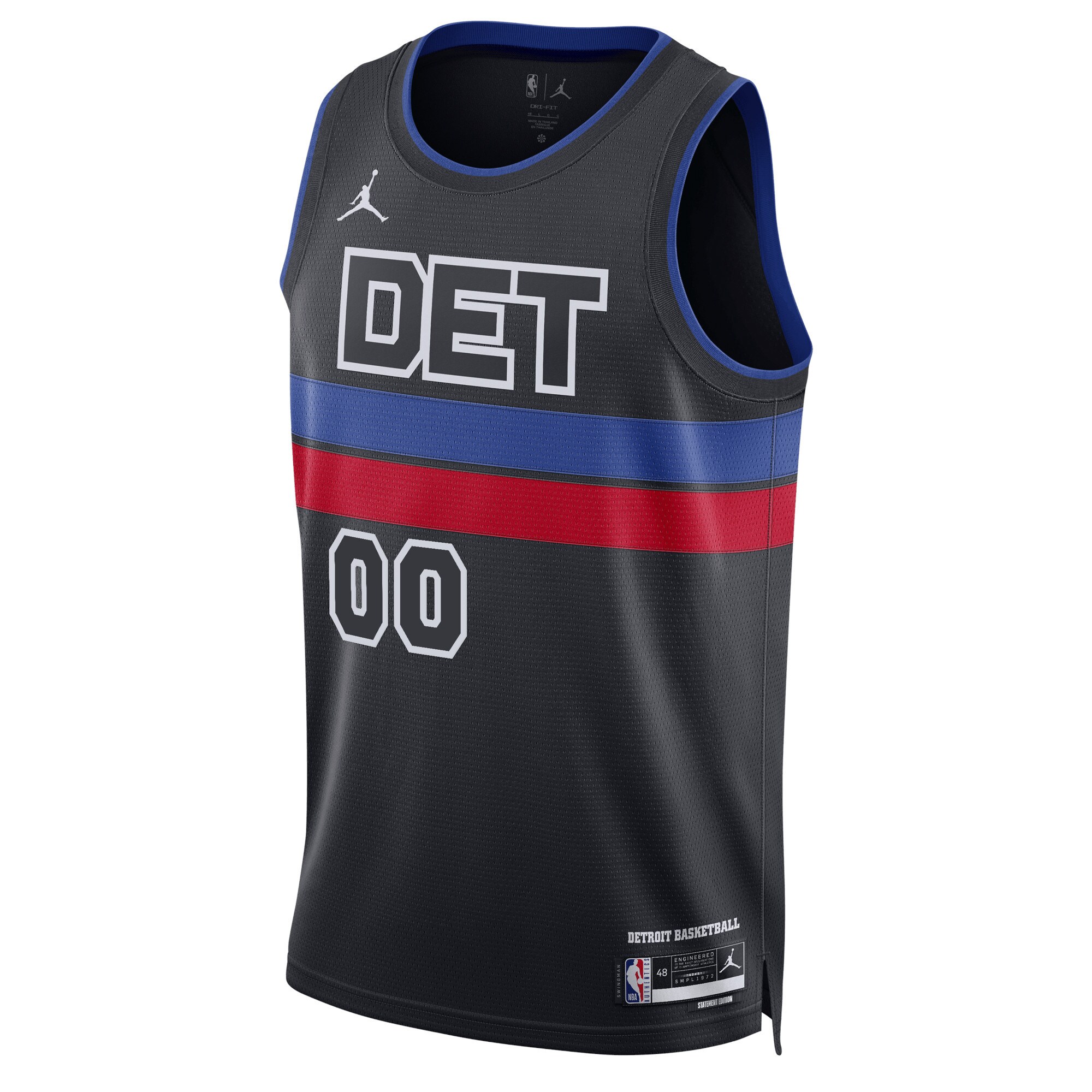 Alternative view of Detroit Pistons Jordan Brand Unisex 2022/23 Swingman Custom Jersey - Statement Edition - Blue