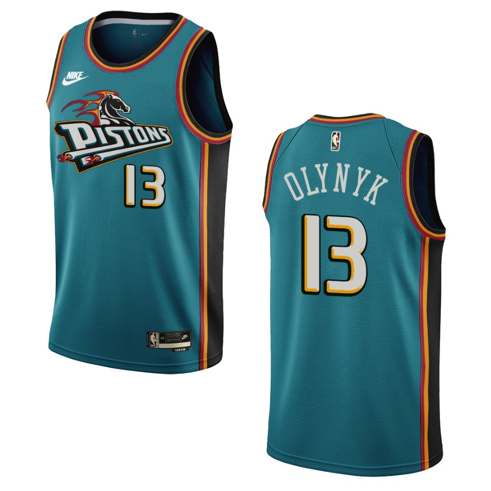 Detroit Pistons Kelly Olynyk Teal Swingman 2022-23 Classic Edition Jersey
