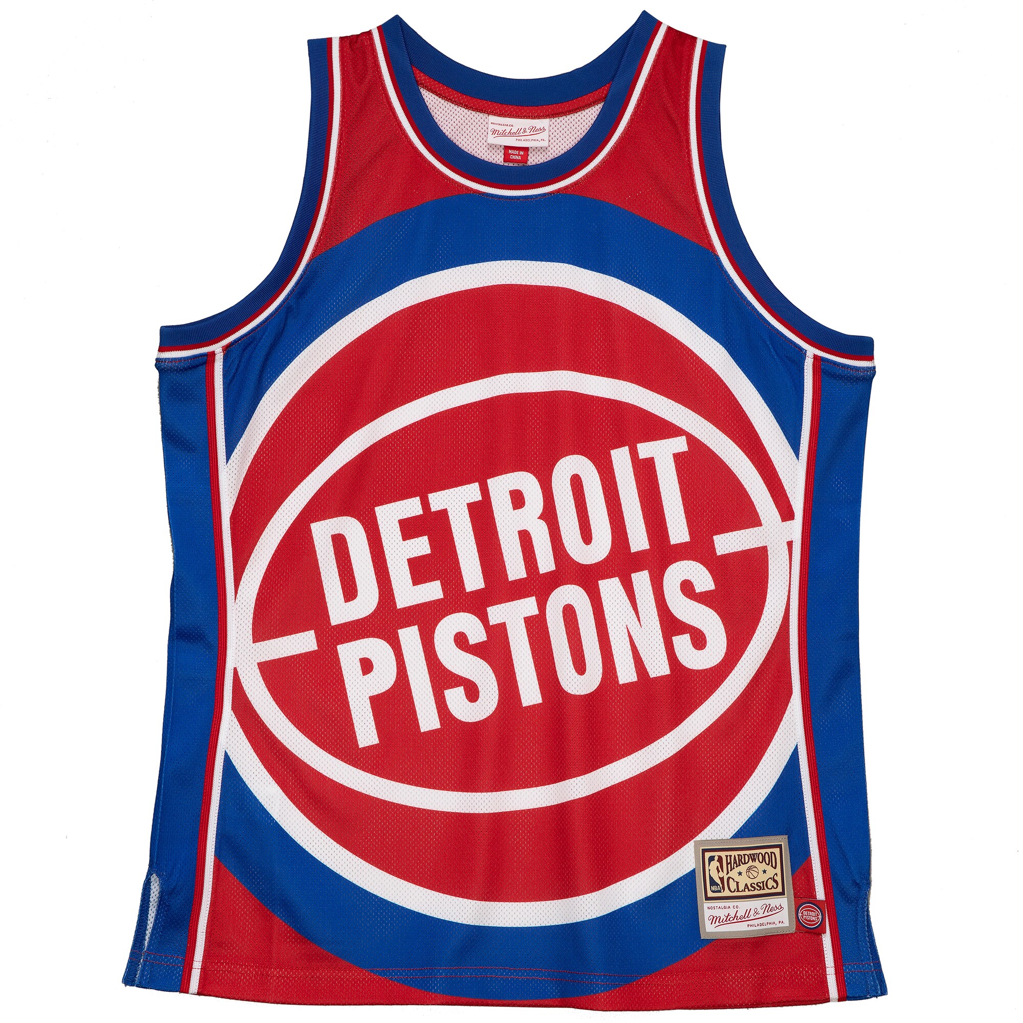 Alternative view of Detroit Pistons Mitchell & Ness Hardwood Classics Blown Out Fashion Jersey - Red