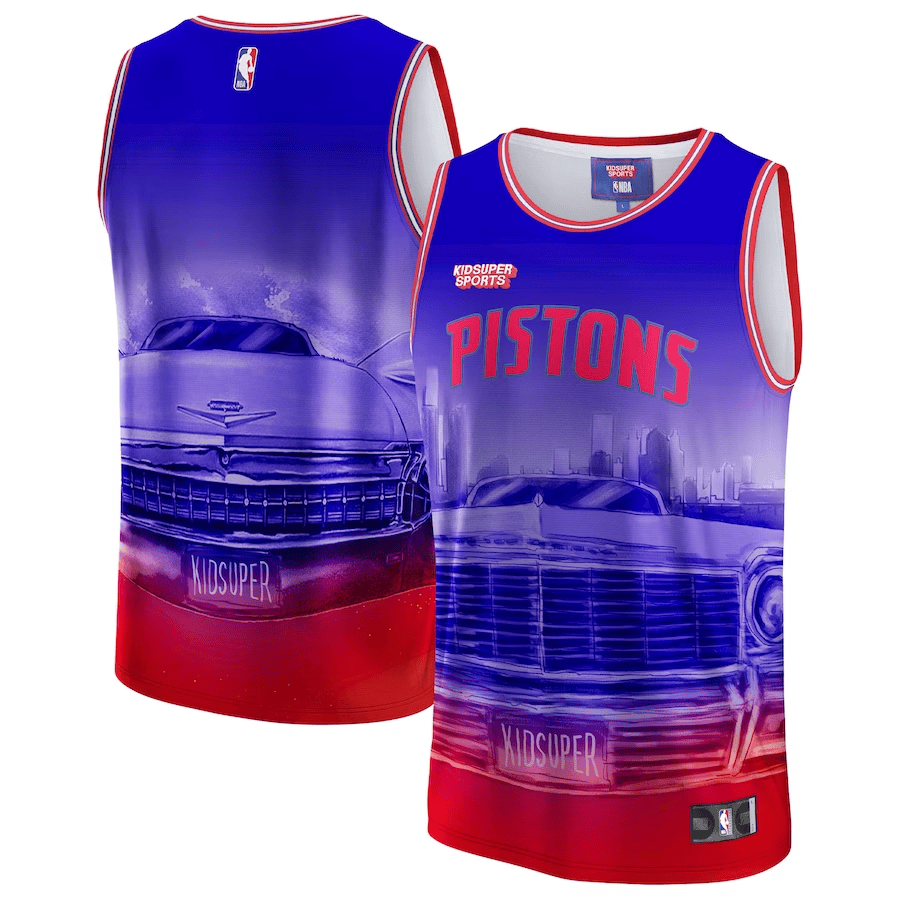 Detroit Pistons NBA & KidSuper Studios Unisex Hometown Jersey - Red - JS681 