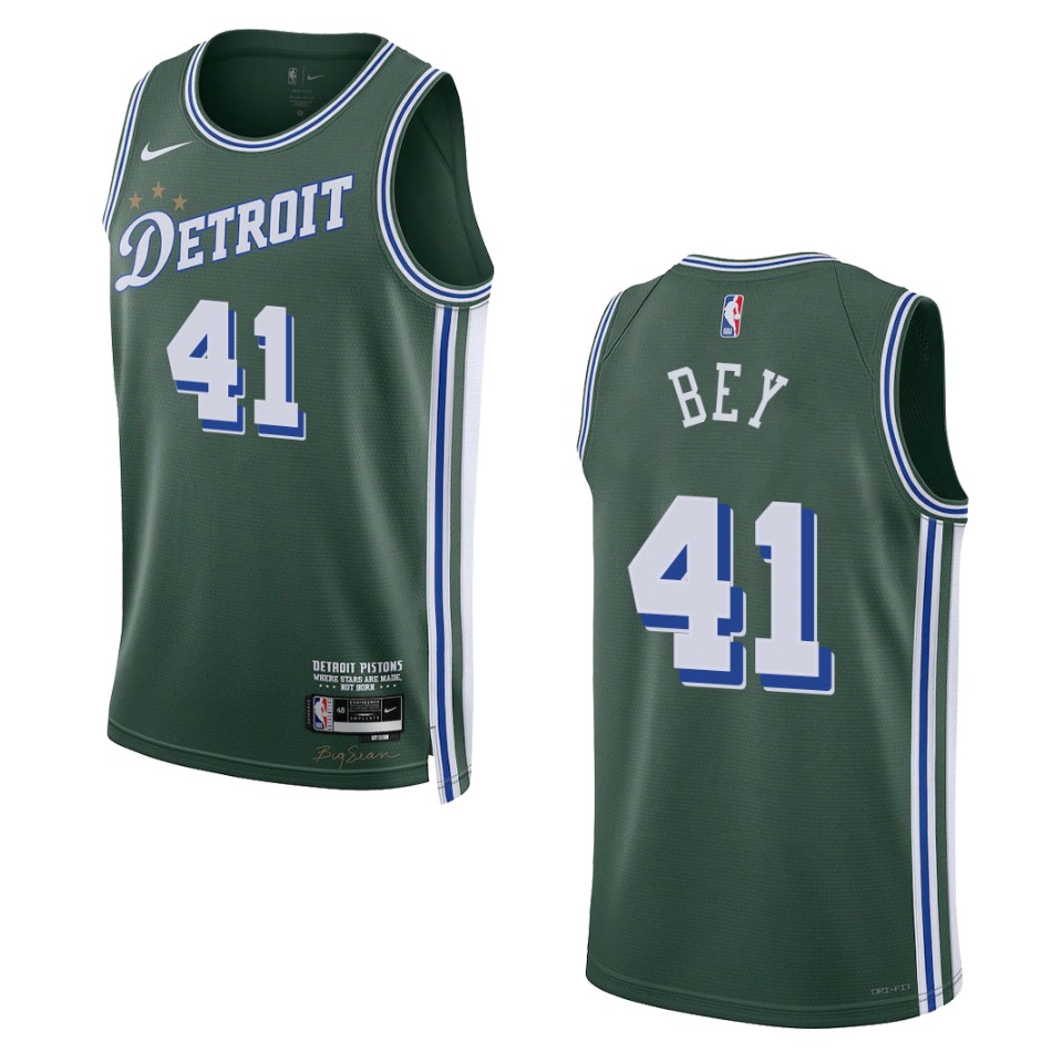 Detroit Pistons Saddiq Bey 2022-23 City Edition Green Swingman Jersey