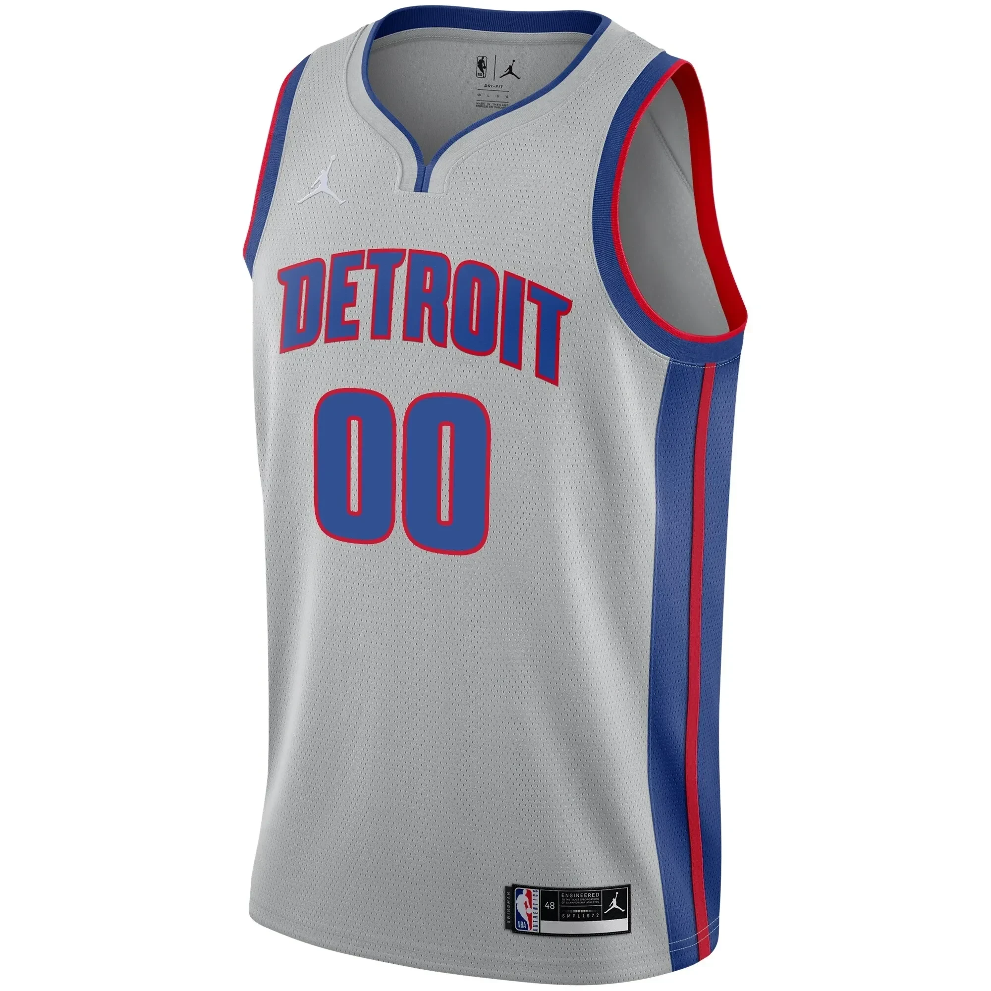 Alternative view of Detroit Pistons Swingman Custom Jersey - Statement Edition - Gray - JS368 