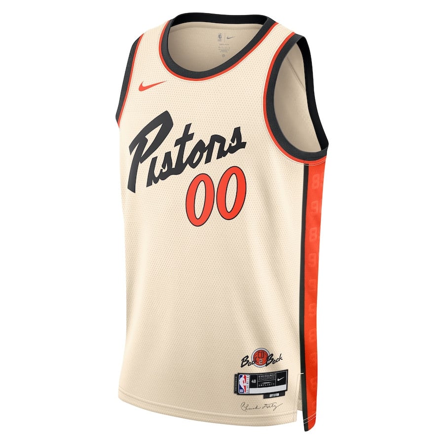 Alternative view of Detroit Pistons Unisex 2024/25 Custom Swingman Jersey - City Edition - Cream - JS982 