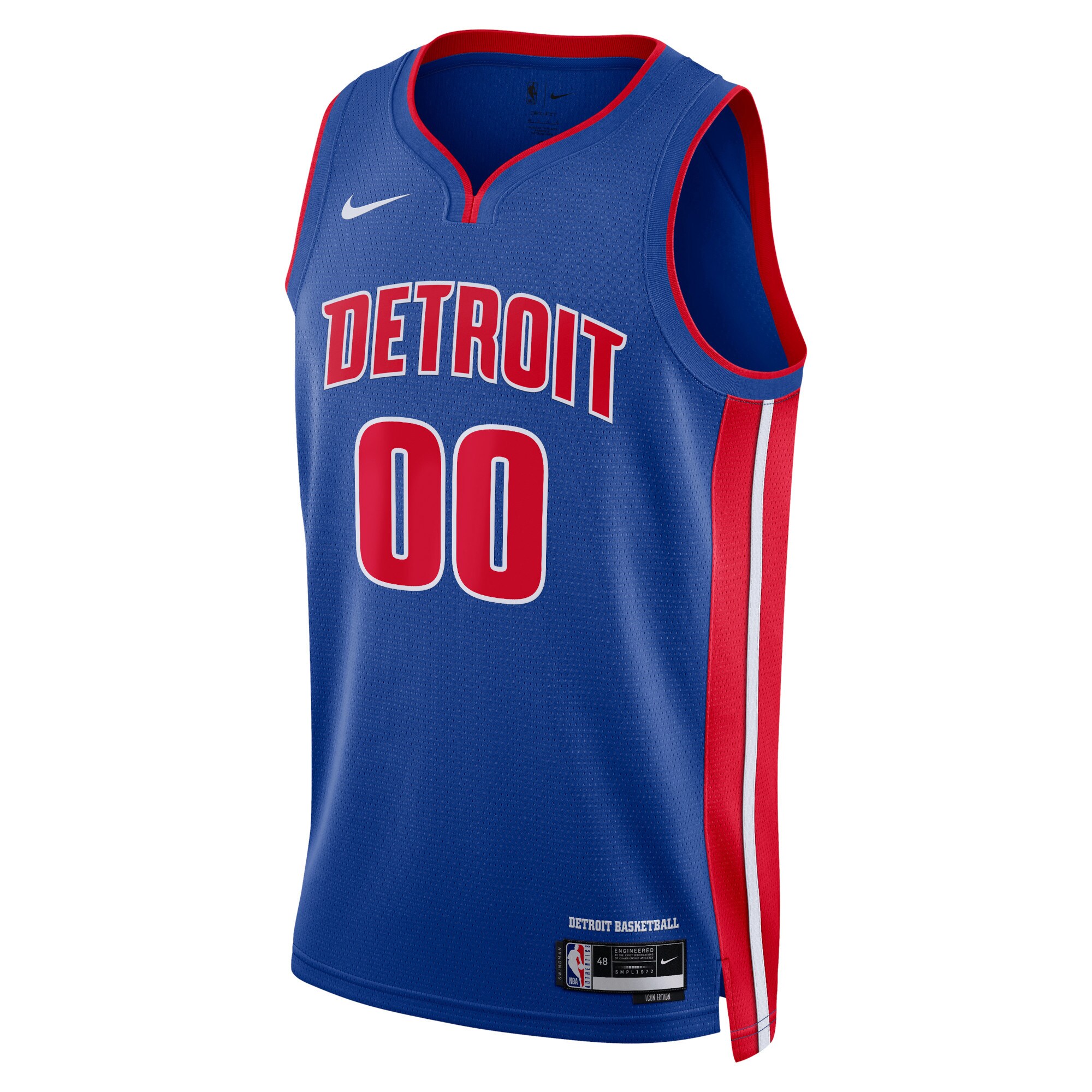Alternative view of Detroit Pistons Unisex Swingman Custom Jersey Blue - Icon Edition
