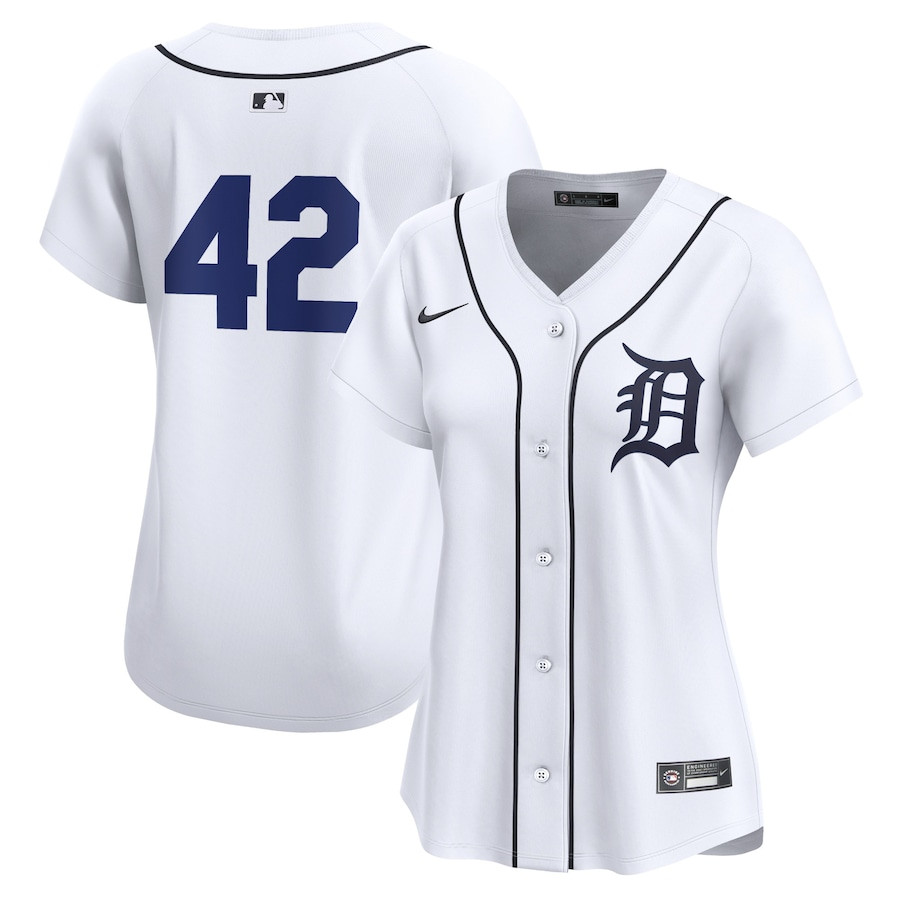 Detroit Tigers 2024 Jackie Robinson Day Home Limited Women Jersey - White