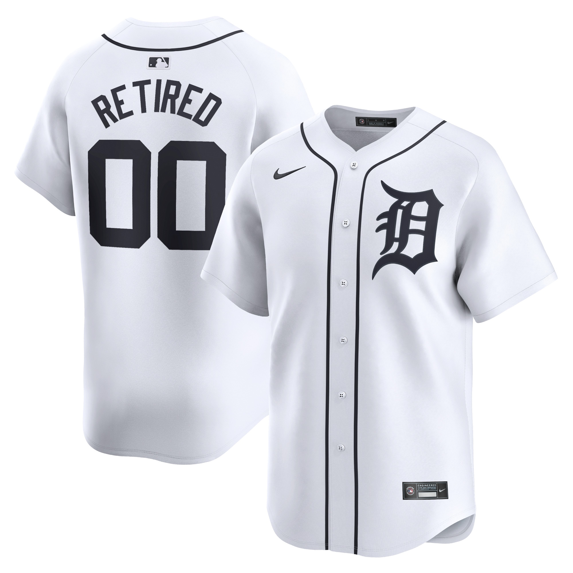 Detroit Tigers Home Limited Pick-a-player Retired Roster Jersey - White