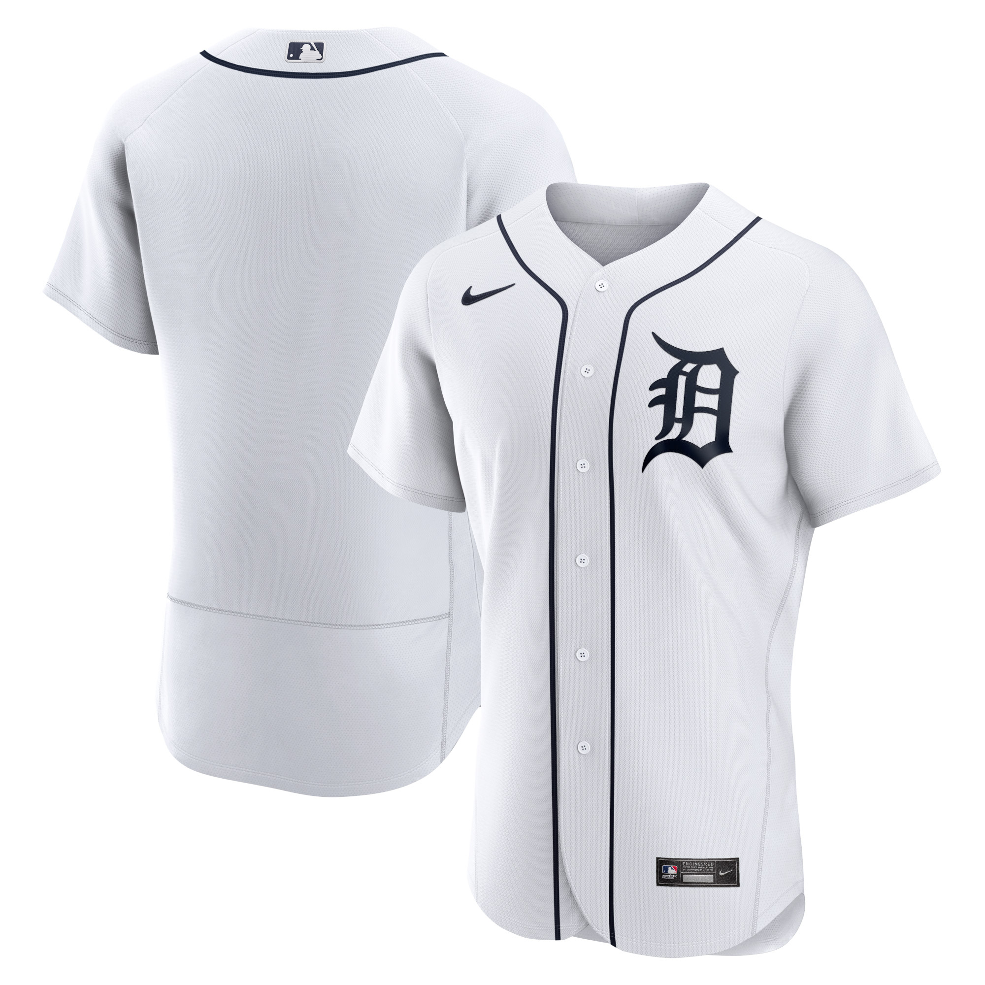 Detroit Tigers Home Logo Authentic Team Jersey – White