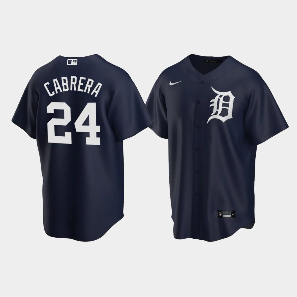Detroit Tigers Miguel Cabrera 24 Alternate Men's Jersey - Navy Jersey