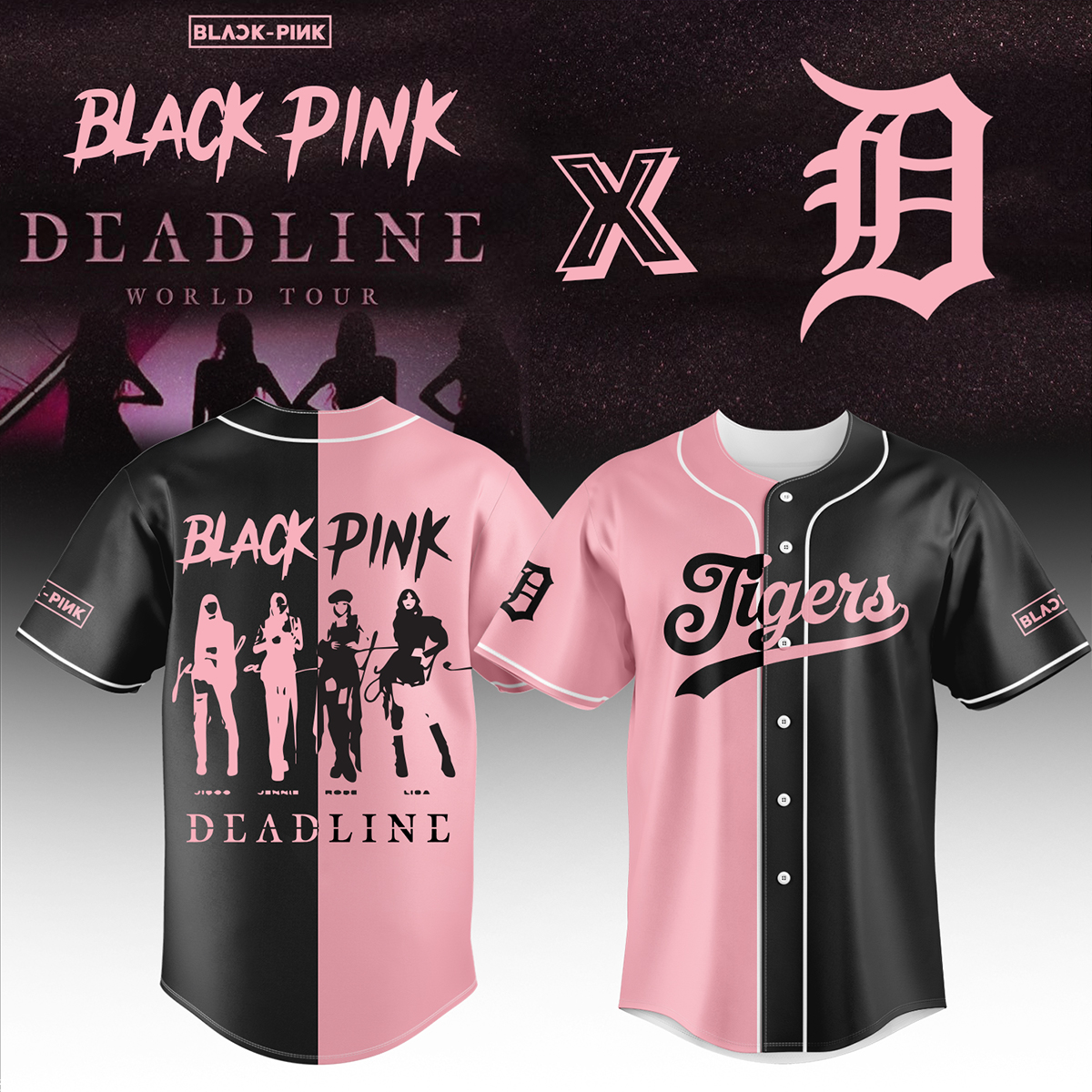 Detroit Tigers Mlb X Blackpink Baseball Jersey