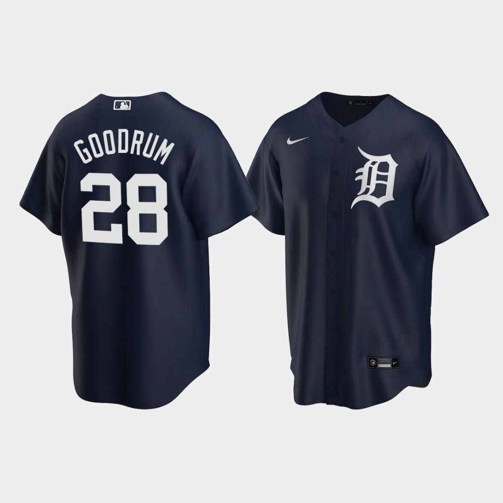 Detroit Tigers Niko Goodrum 28 Alternate Men's Jersey - Navy Jersey