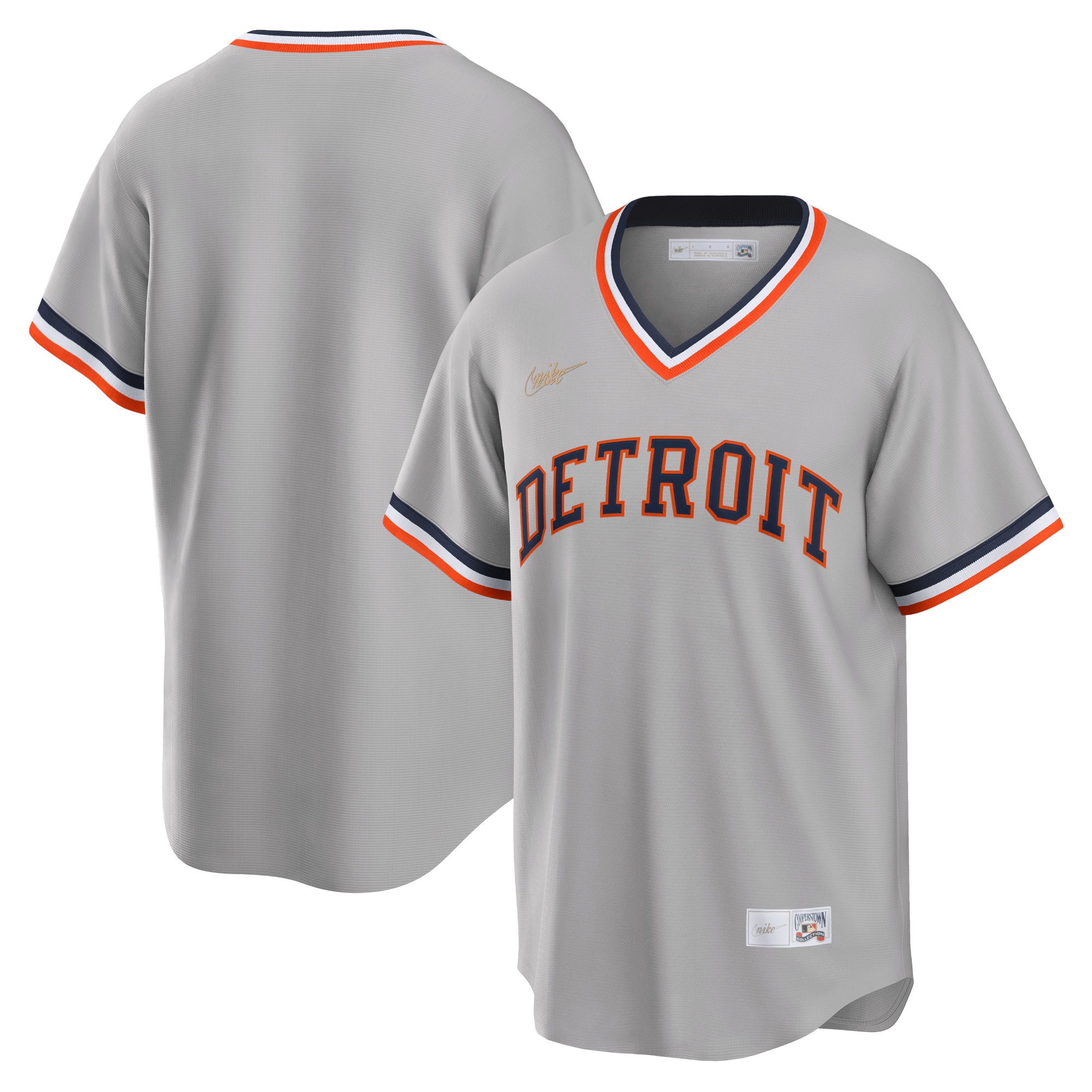 Alternative view of Detroit Tigers Road Cooperstown Collection Team Jersey – Gray