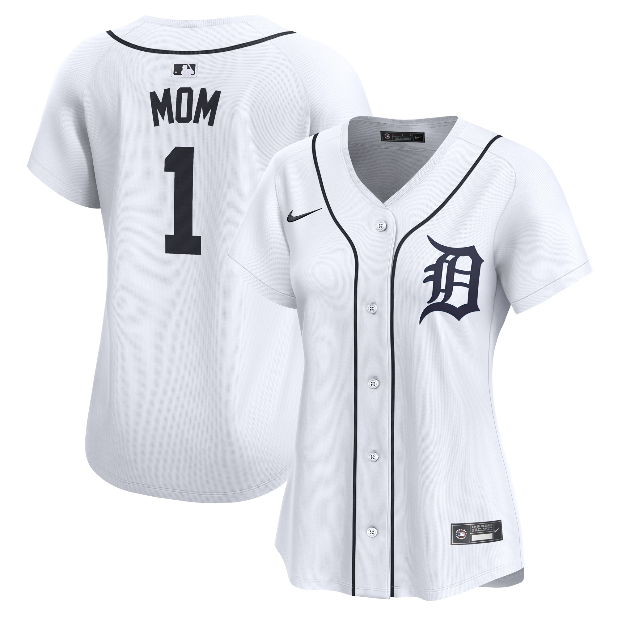 Detroit Tigers Women's #1 Mom Home Limited Jersey - White