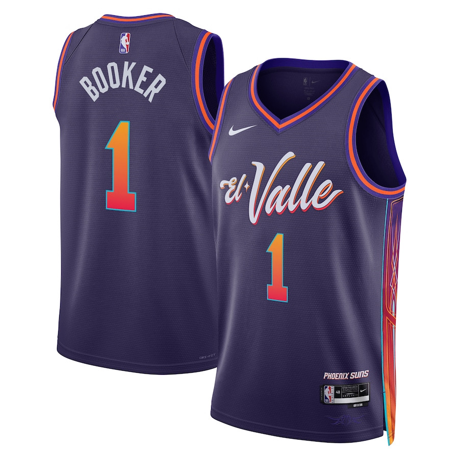 Devin Booker 1 Phoenix Suns 2023/24 City Edition Swingman Jersey - Purple - JS278 