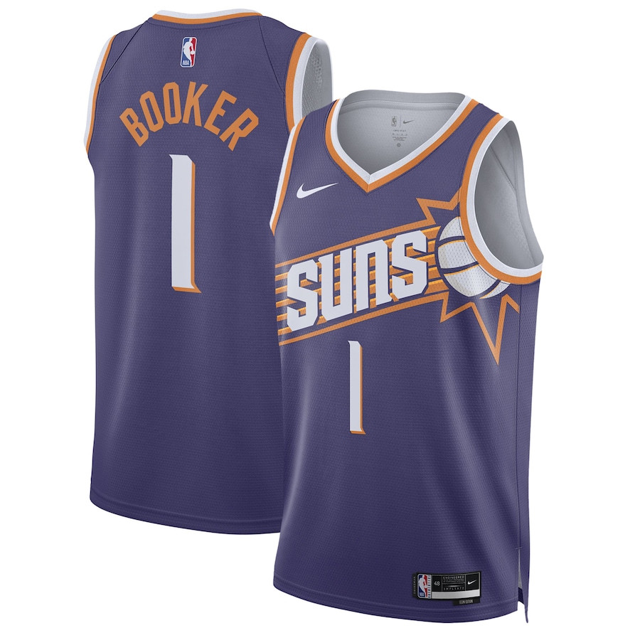 Devin Booker 1 Phoenix Suns 2023/24 Swingman Jersey - Icon Edition - Purple - JS628 