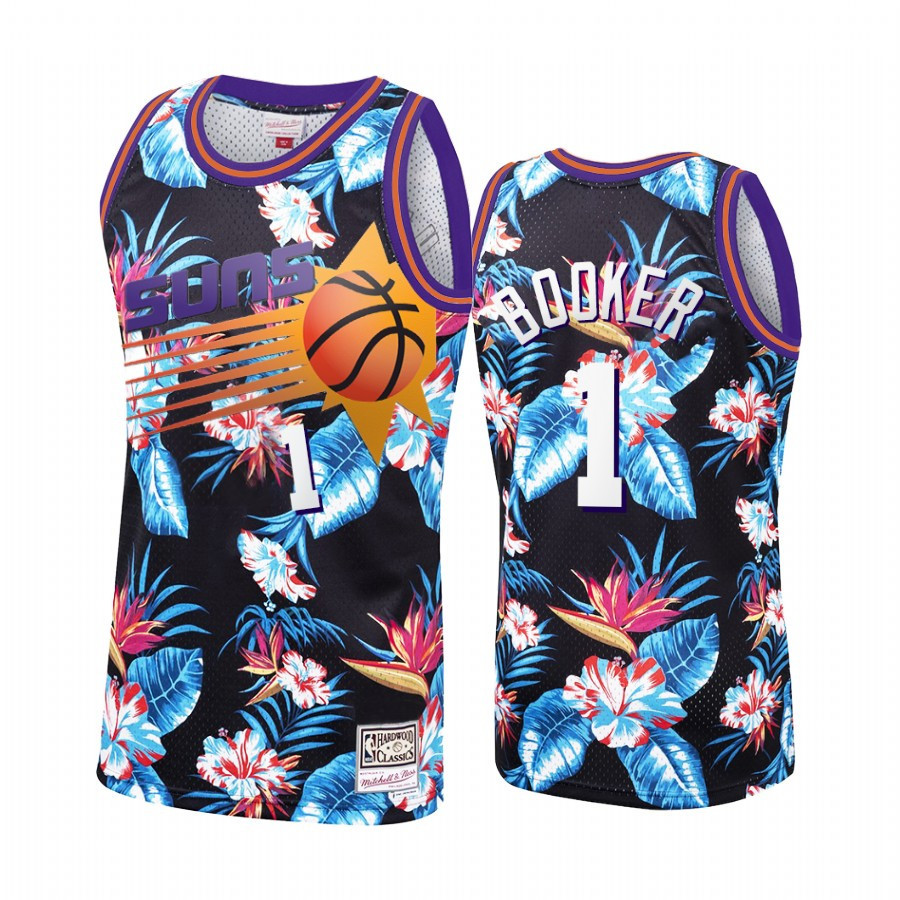 Devin Booker 1 Phoenix Suns Black Floral Fashion Jersey - JS913 