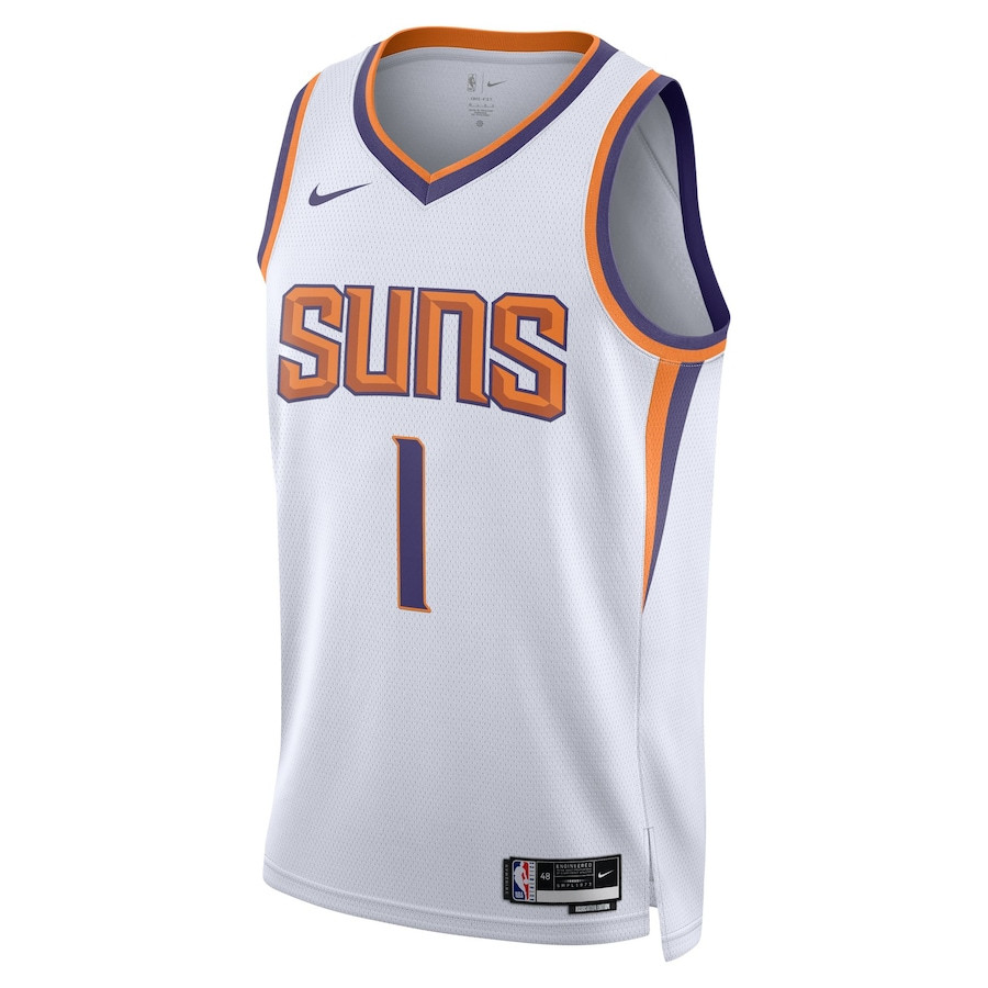 Alternative view of Devin Booker 1 Phoenix Suns Swingman Jersey - Association Edition - White - JS883 