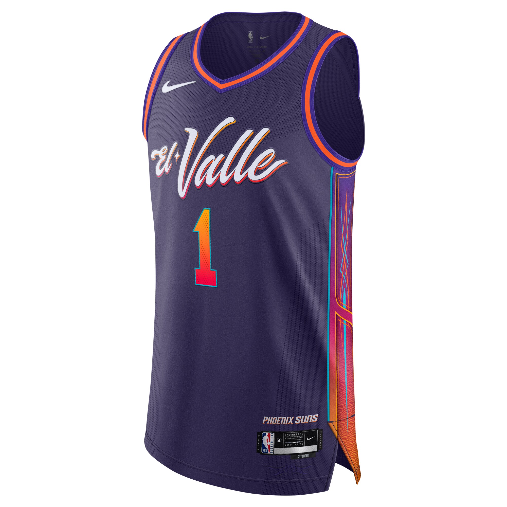 Alternative view of Devin Booker Phoenix Suns Authentic Jersey - City Edition - Purple