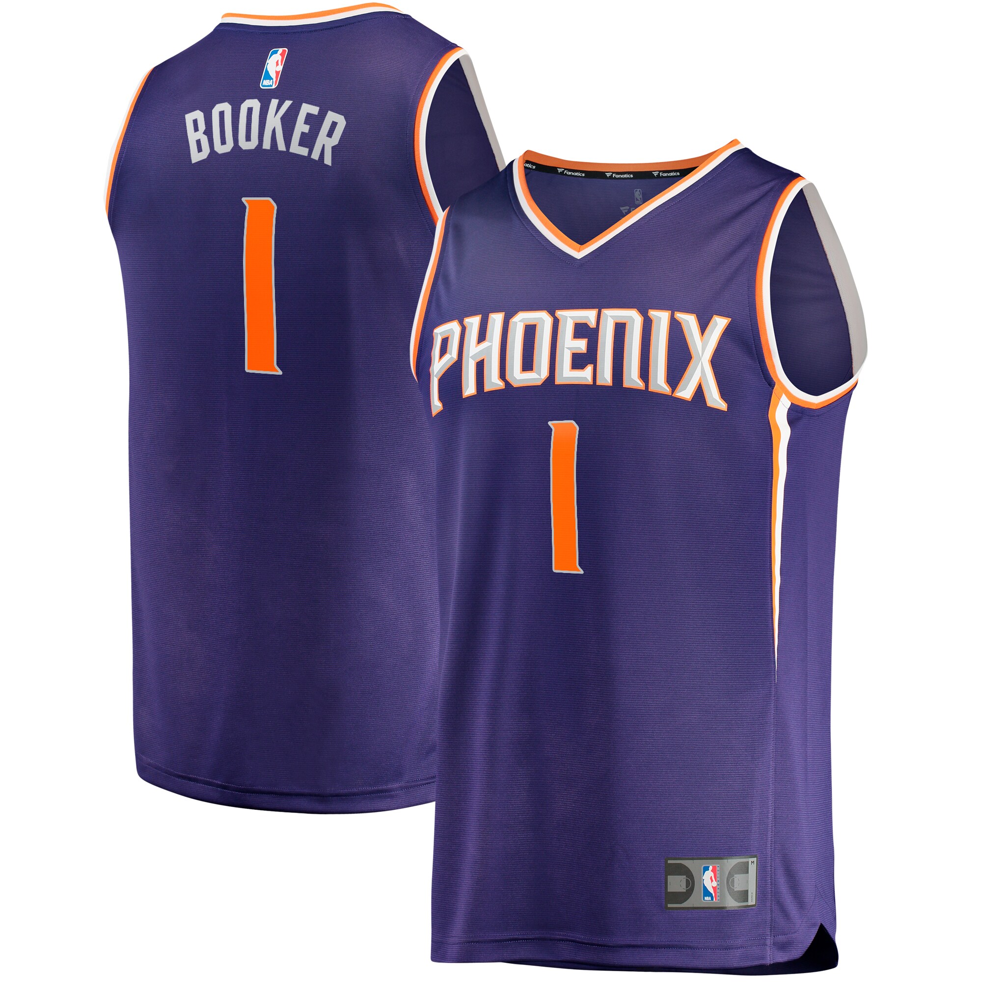 Alternative view of Devin Booker Phoenix Suns Fanatics Branded Big & Tall Fast Break Player Jersey - Purple - Icon Edition
