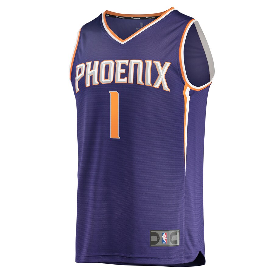 Alternative view of Devin Booker Phoenix Suns Fanatics Branded Fast Break Replica Jersey Purple - Icon Edition