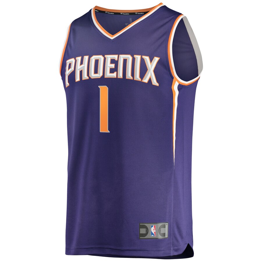 Alternative view of Devin Booker Phoenix Suns Fanatics Branded Youth Fast Break Replica Jersey Purple - Icon Edition