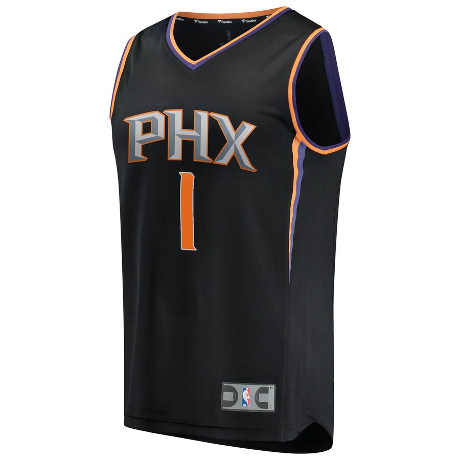Alternative view of Devin Booker Phoenix Suns Fanatics Branded Youth Fast Break Replica Player Jersey - Statement Edition - Black