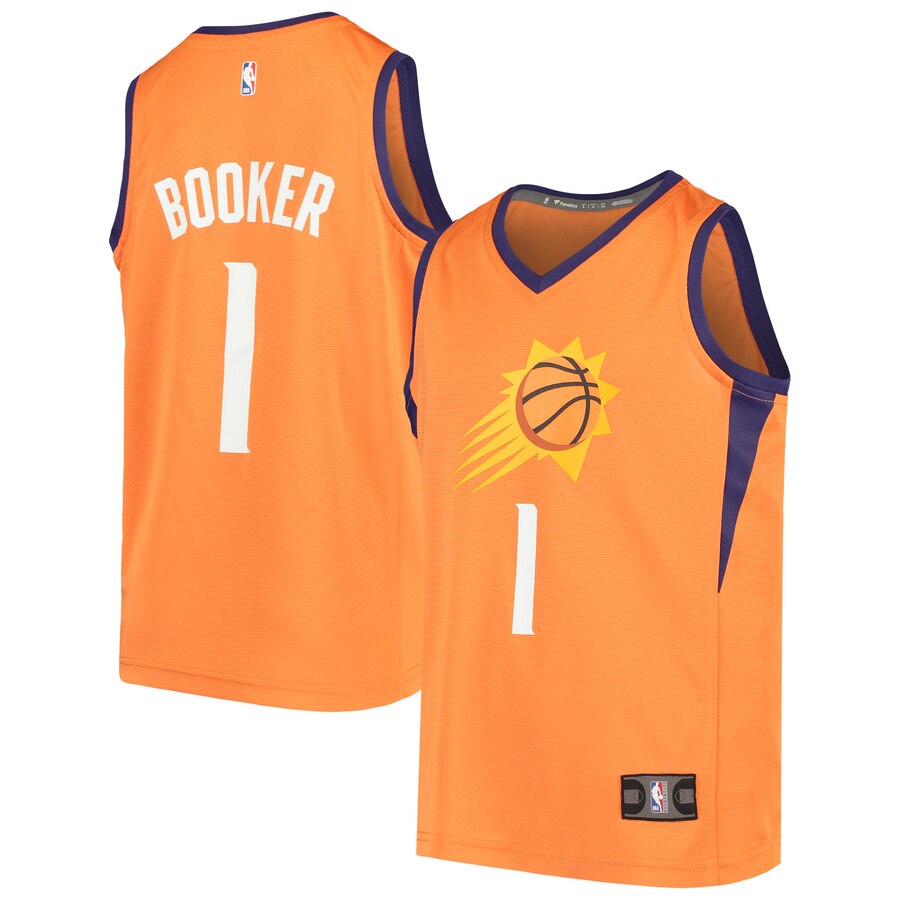 Devin Booker Phoenix Suns Fanatics Branded Youth Fast Break Replica Player Jersey - Statement Edition - Orange