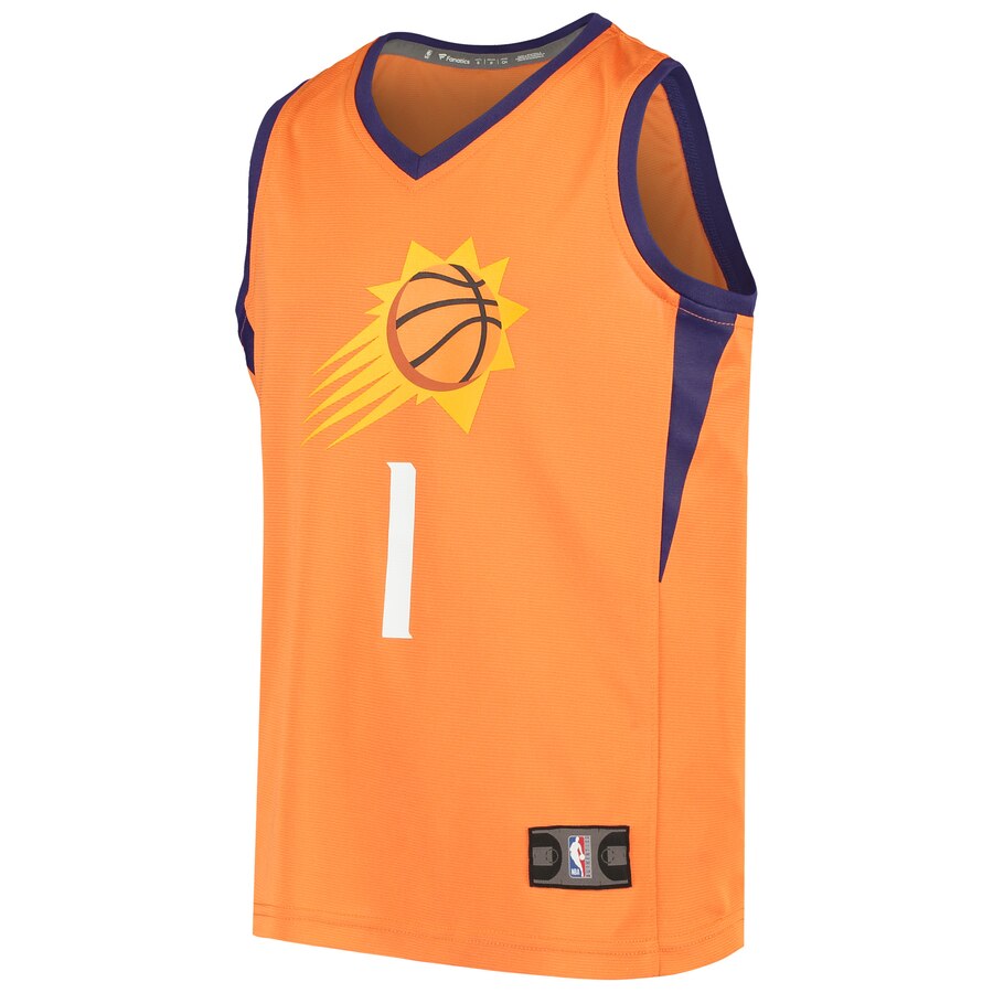 Alternative view of Devin Booker Phoenix Suns Fanatics Branded Youth Fast Break Replica Player Jersey - Statement Edition - Orange