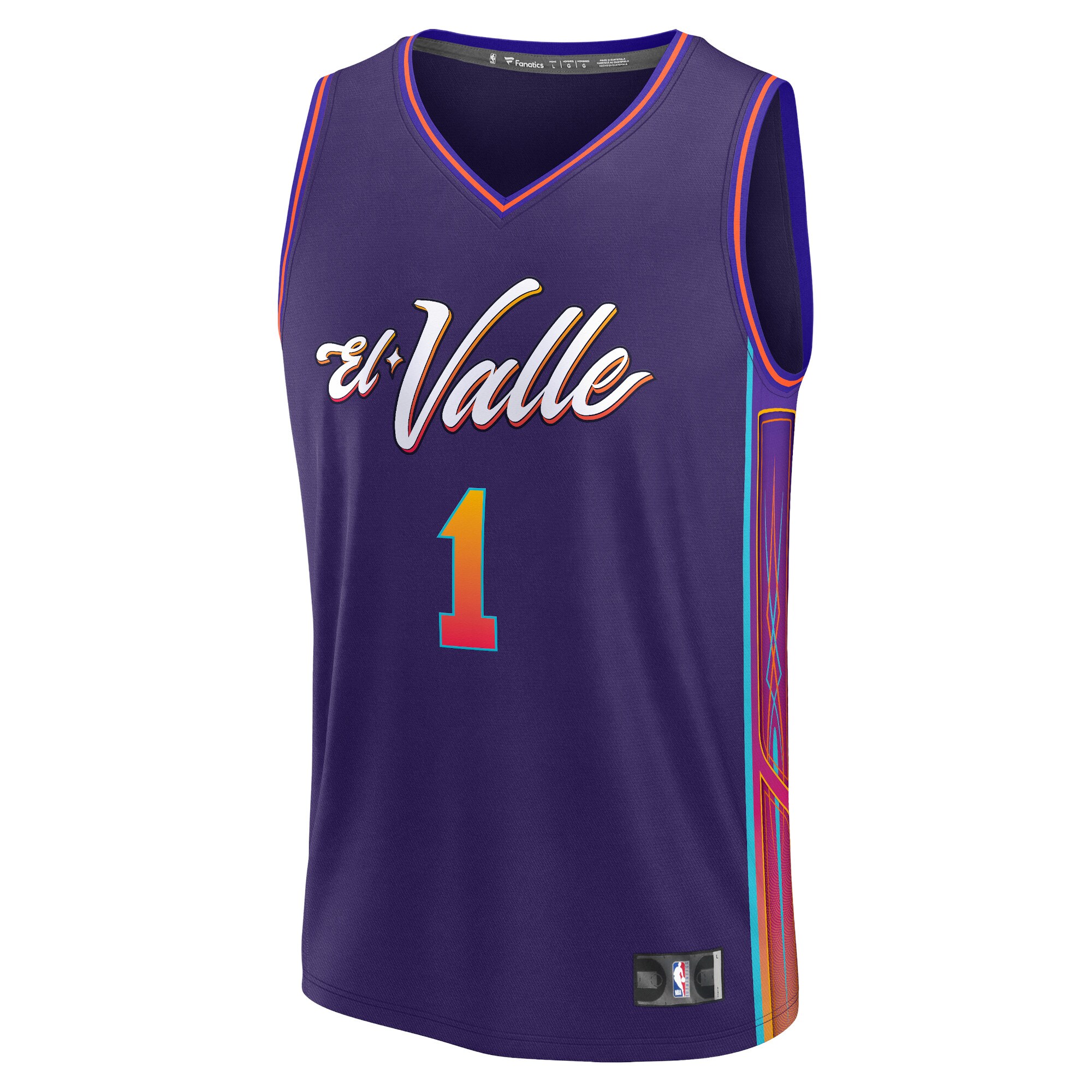 Alternative view of Devin Booker Phoenix Suns Fanatics Fast Break Jersey - Purple - City Edition