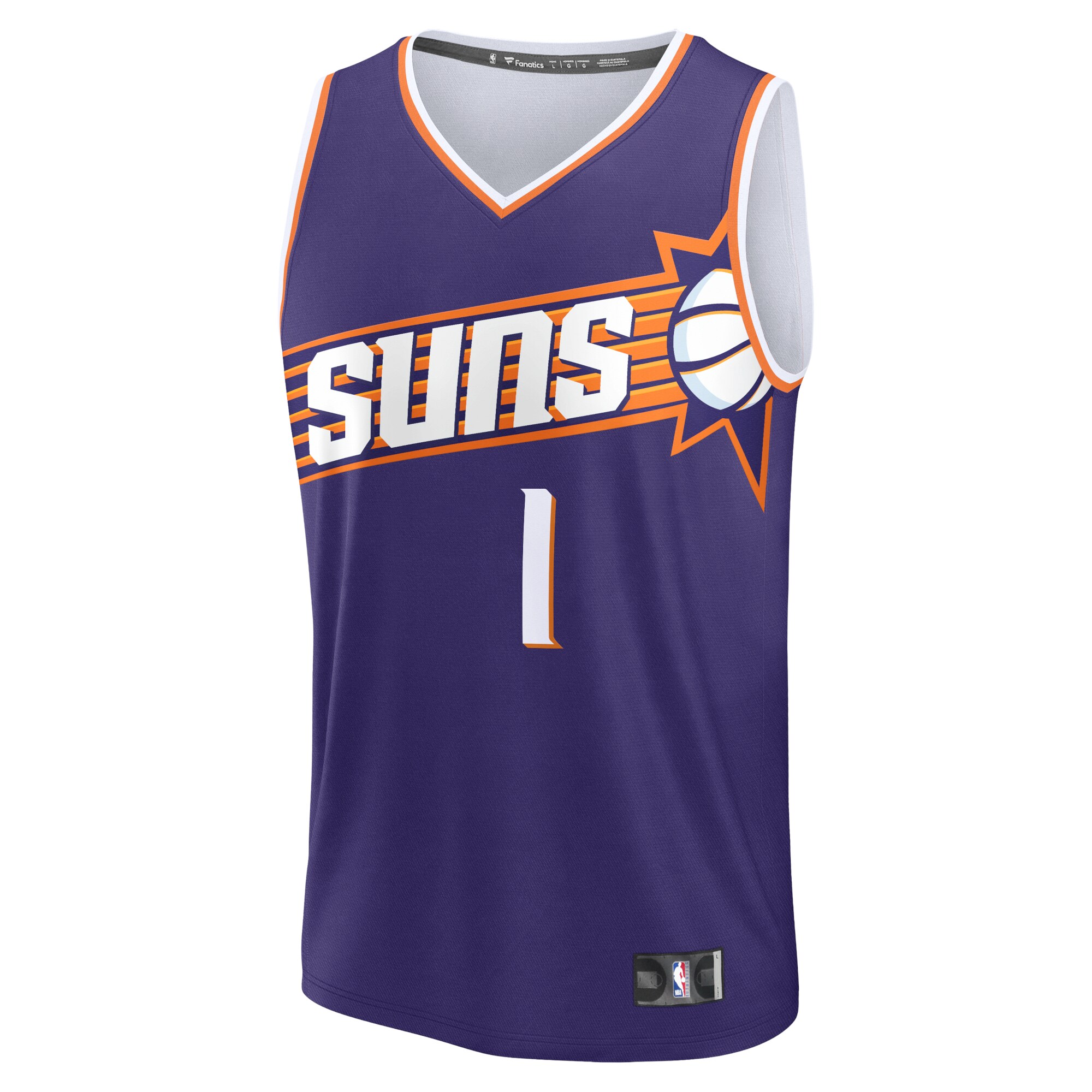 Alternative view of Devin Booker Phoenix Suns Fanatics Fast Break Replica Jersey - Icon Edition - Purple