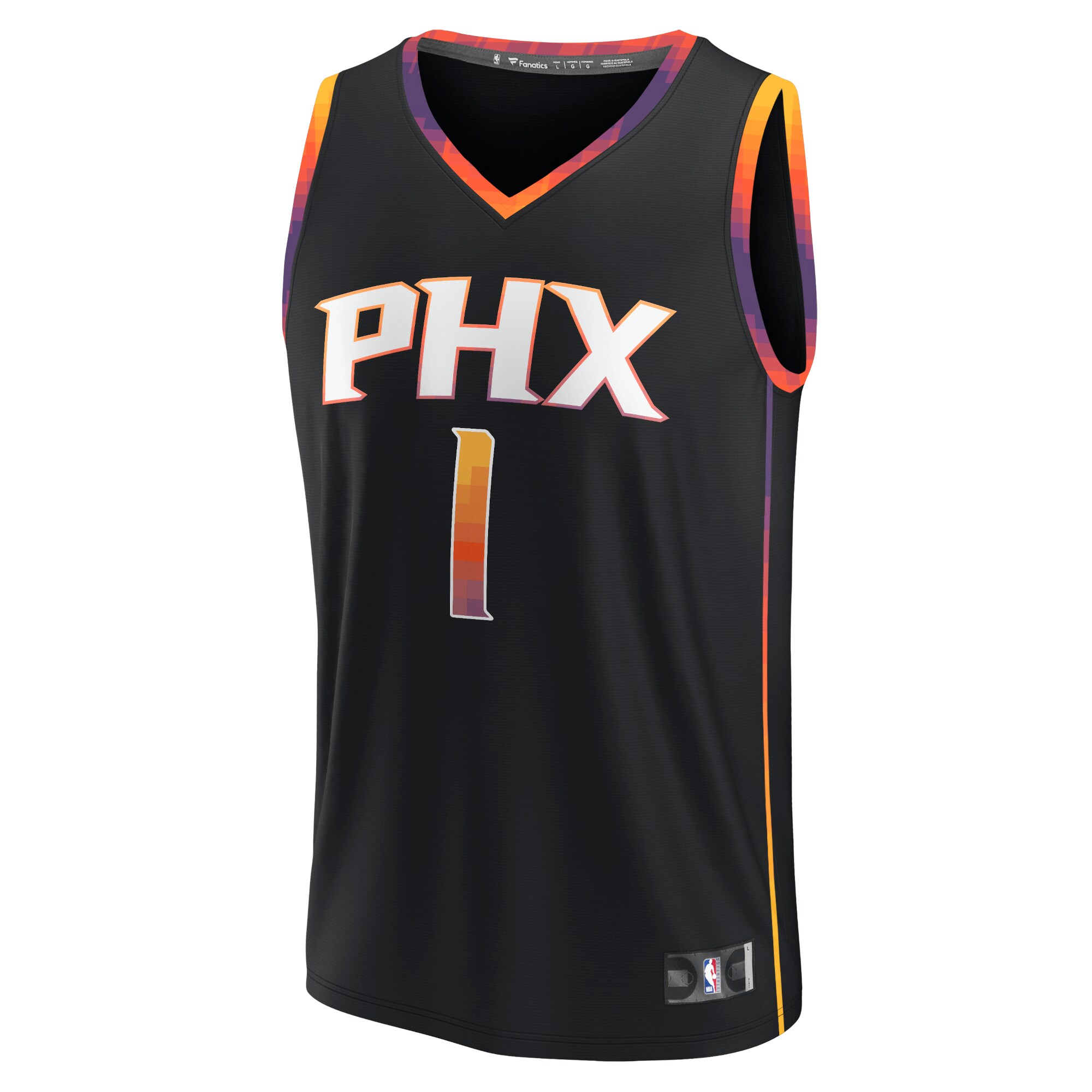 Alternative view of Devin Booker Phoenix Suns Fanatics Fast Break Replica Player Jersey - Statement Edition - Black