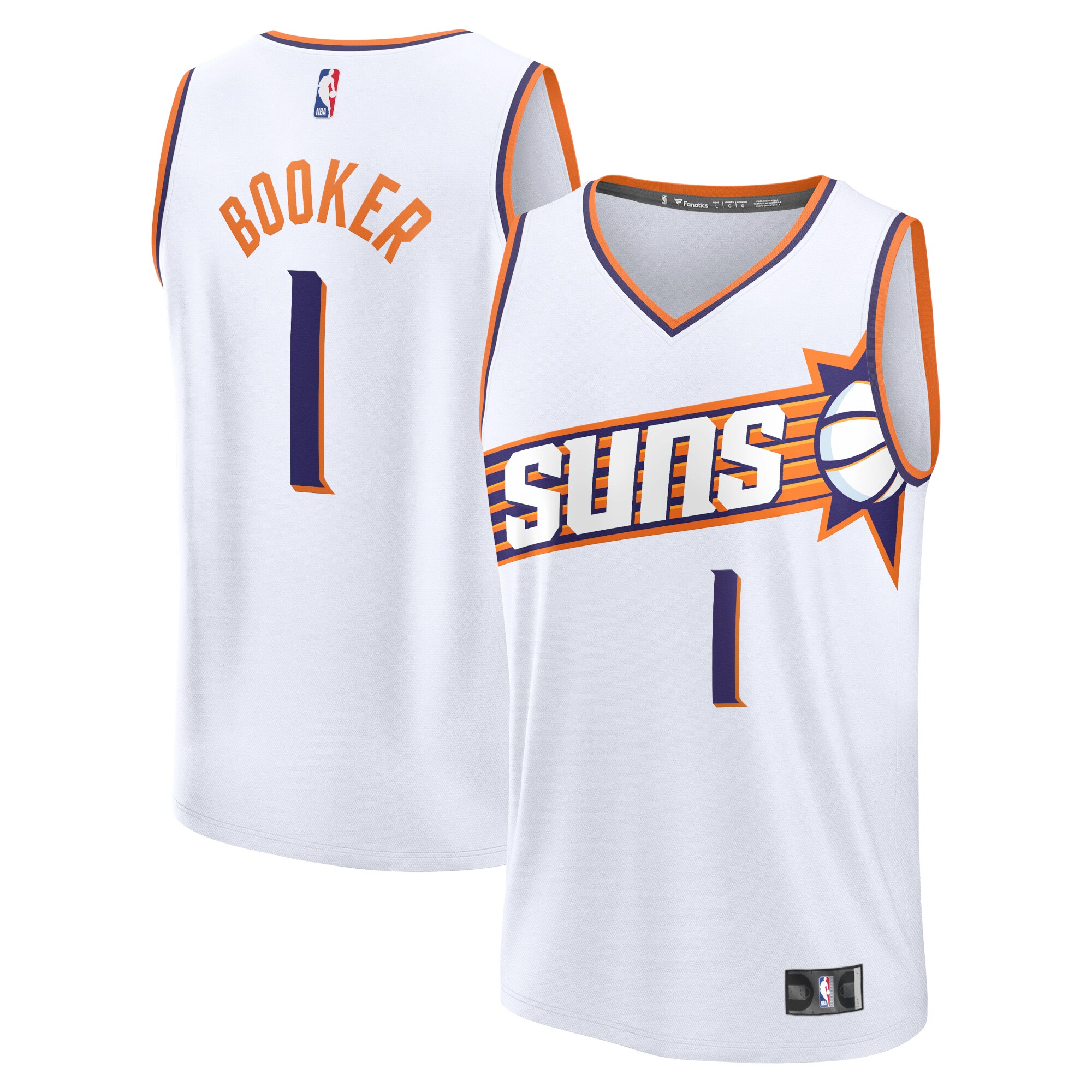 Devin Booker Phoenix Suns Fanatics Fast Break Replica Player Jersey – Association Edition – White