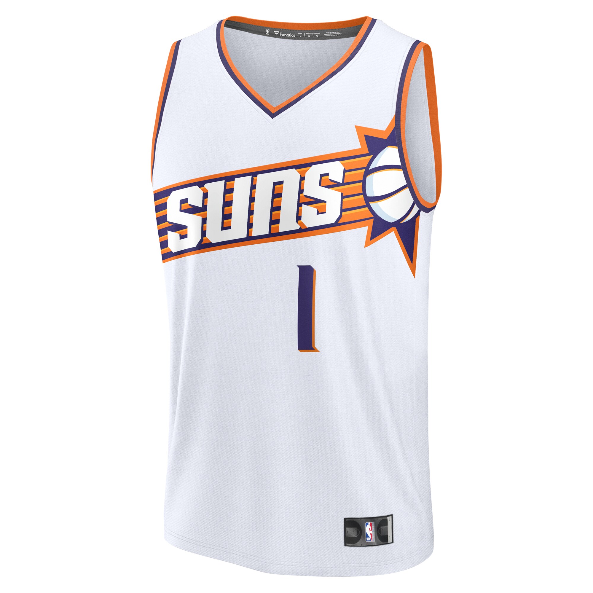 Alternative view of Devin Booker Phoenix Suns Fanatics Youth Fast Break Replica Player Jersey - Association Edition - White