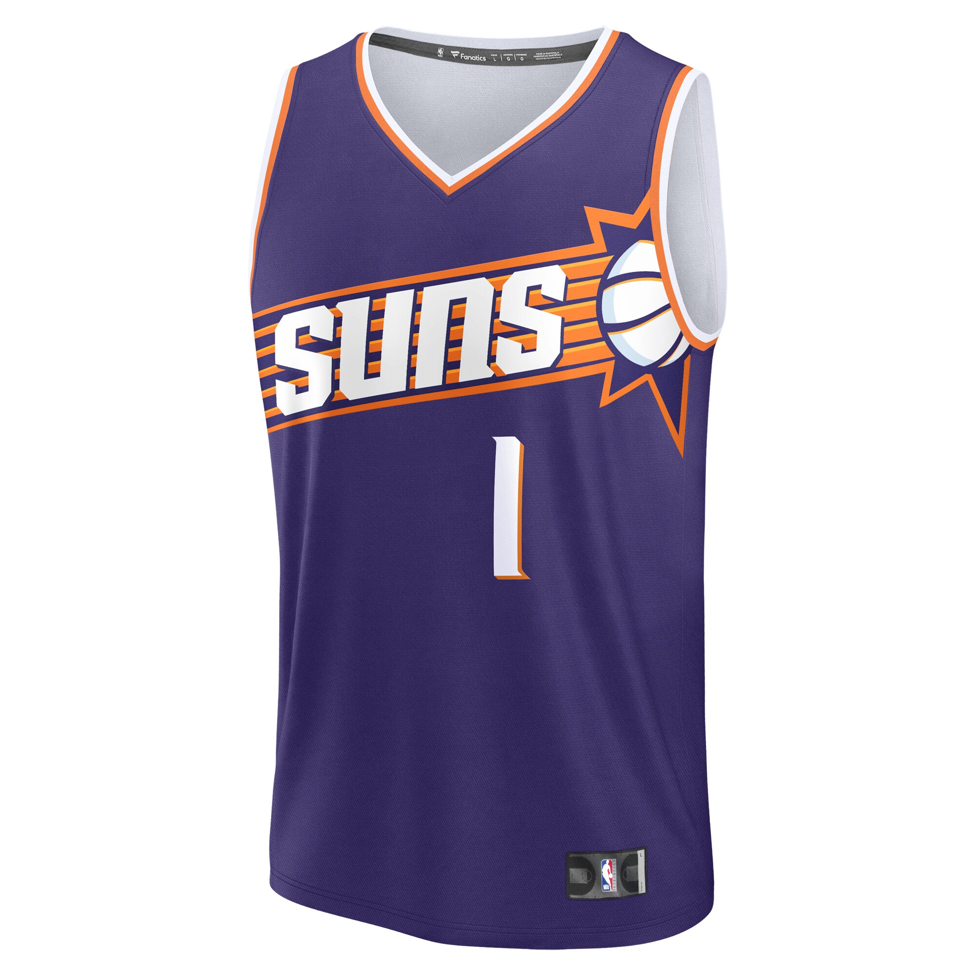 Alternative view of Devin Booker Phoenix Suns Fanatics Youth Fast Break Replica Player Jersey - Icon Edition - Purple