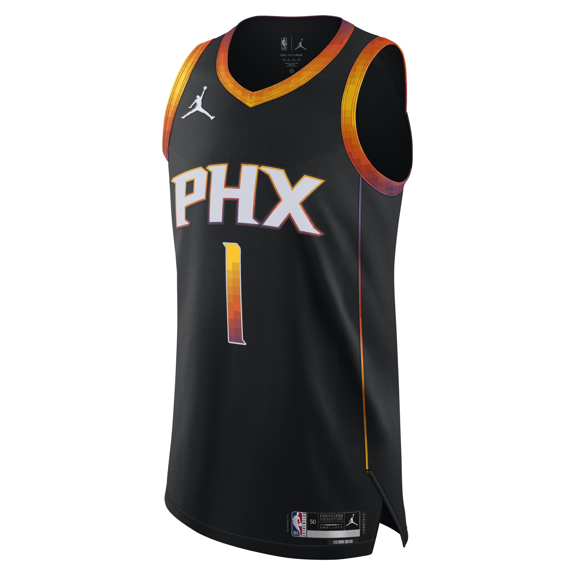 Alternative view of Devin Booker Phoenix Suns Jordan Brand Authentic Player Jersey - Statement Edition - Black