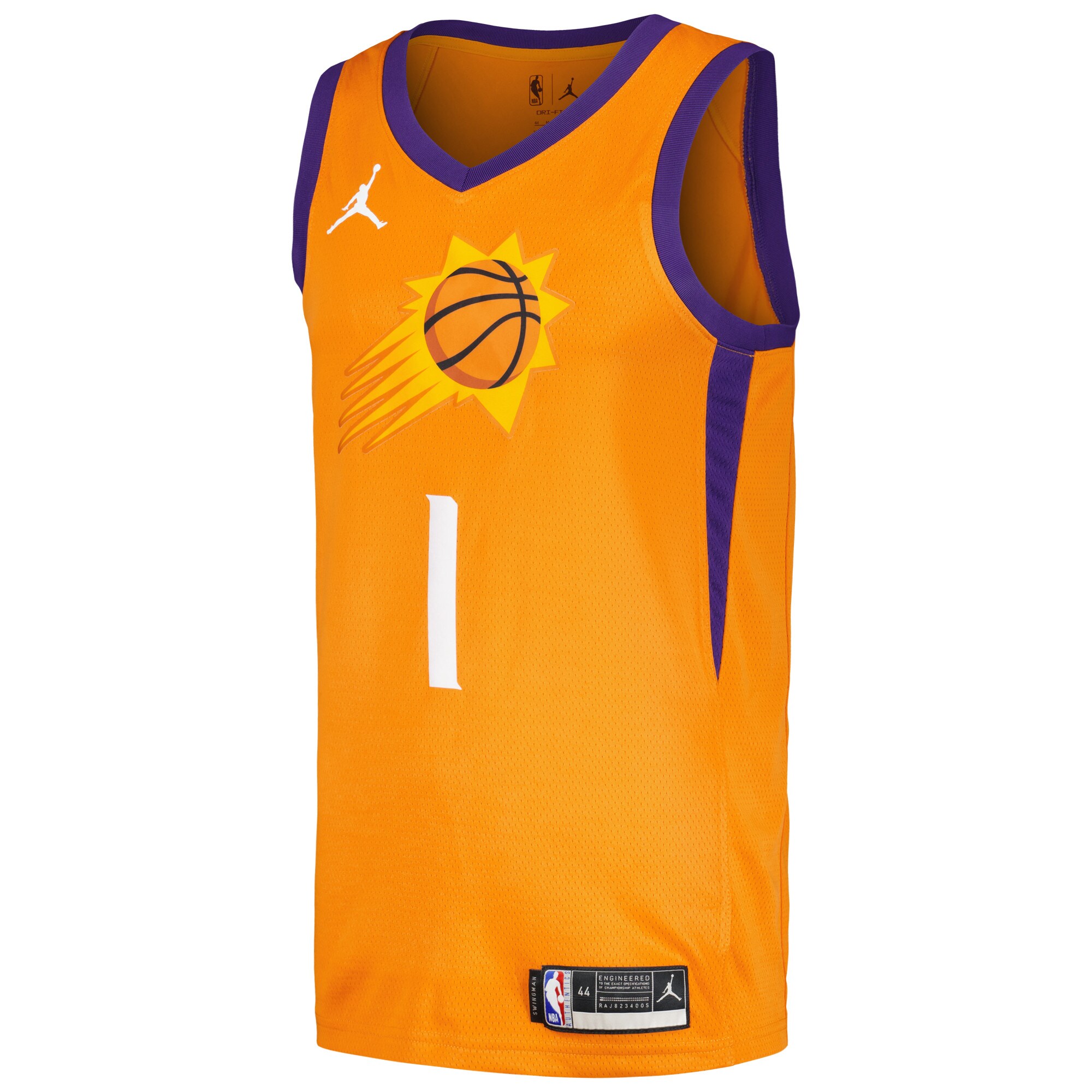 Alternative view of Devin Booker Phoenix Suns Jordan Brand Swingman Player Jersey - Statement Edition - Orange