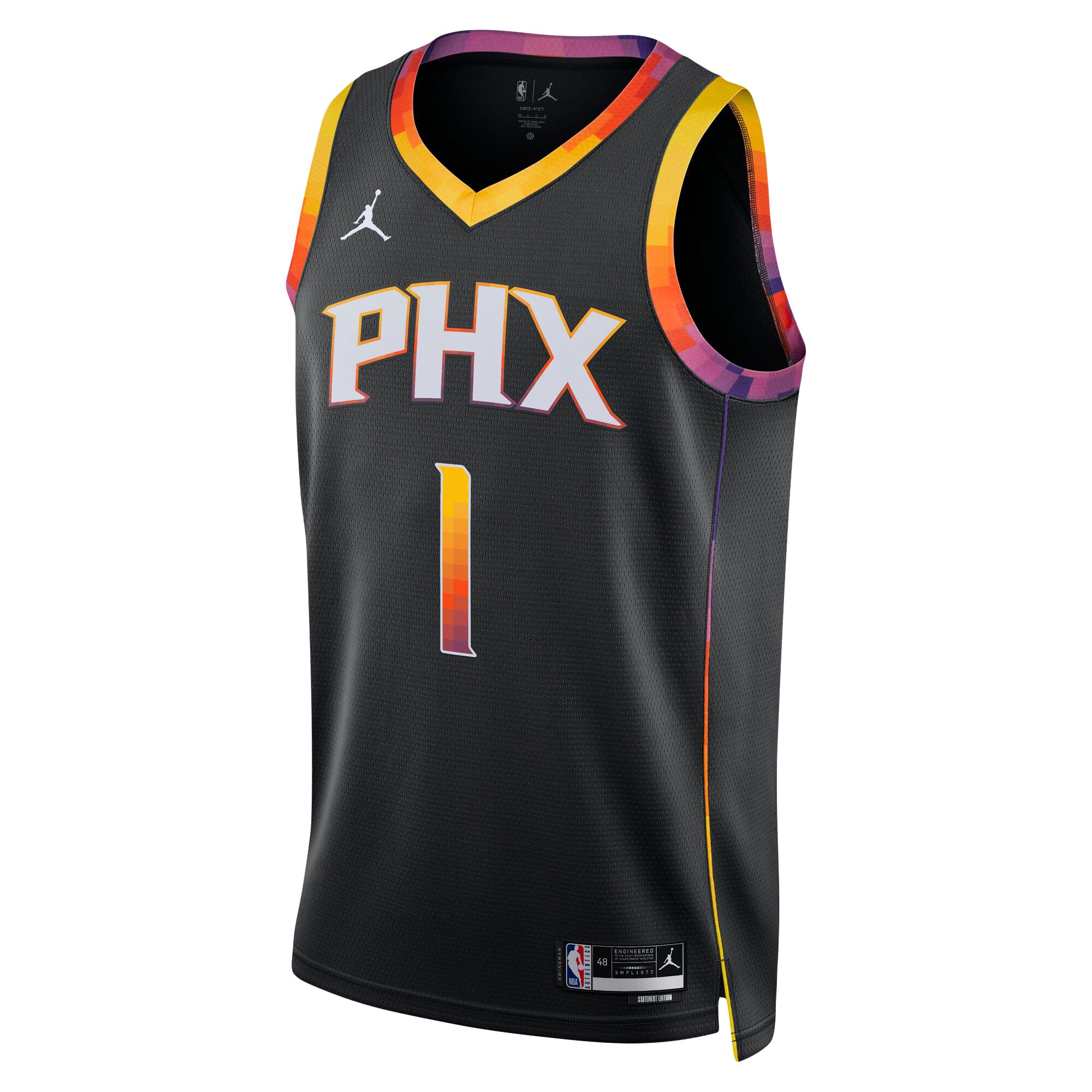 Alternative view of Devin Booker Phoenix Suns Jordan Brand Unisex Swingman Jersey – Statement Edition – Black