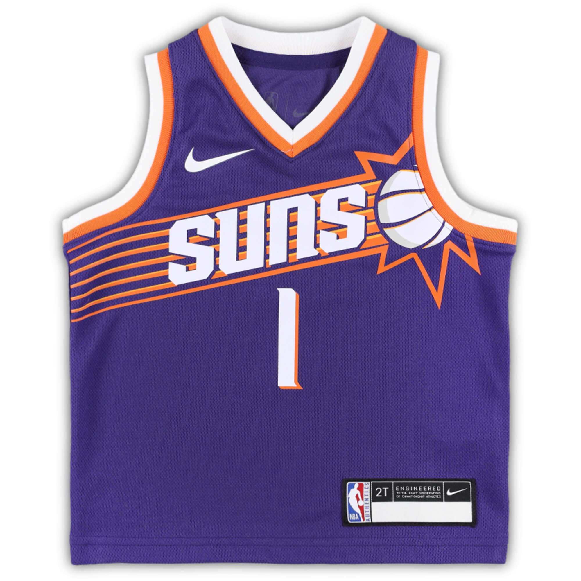 Alternative view of Devin Booker Phoenix Suns Toddler Swingman Player Jersey - Icon Edition - Purple