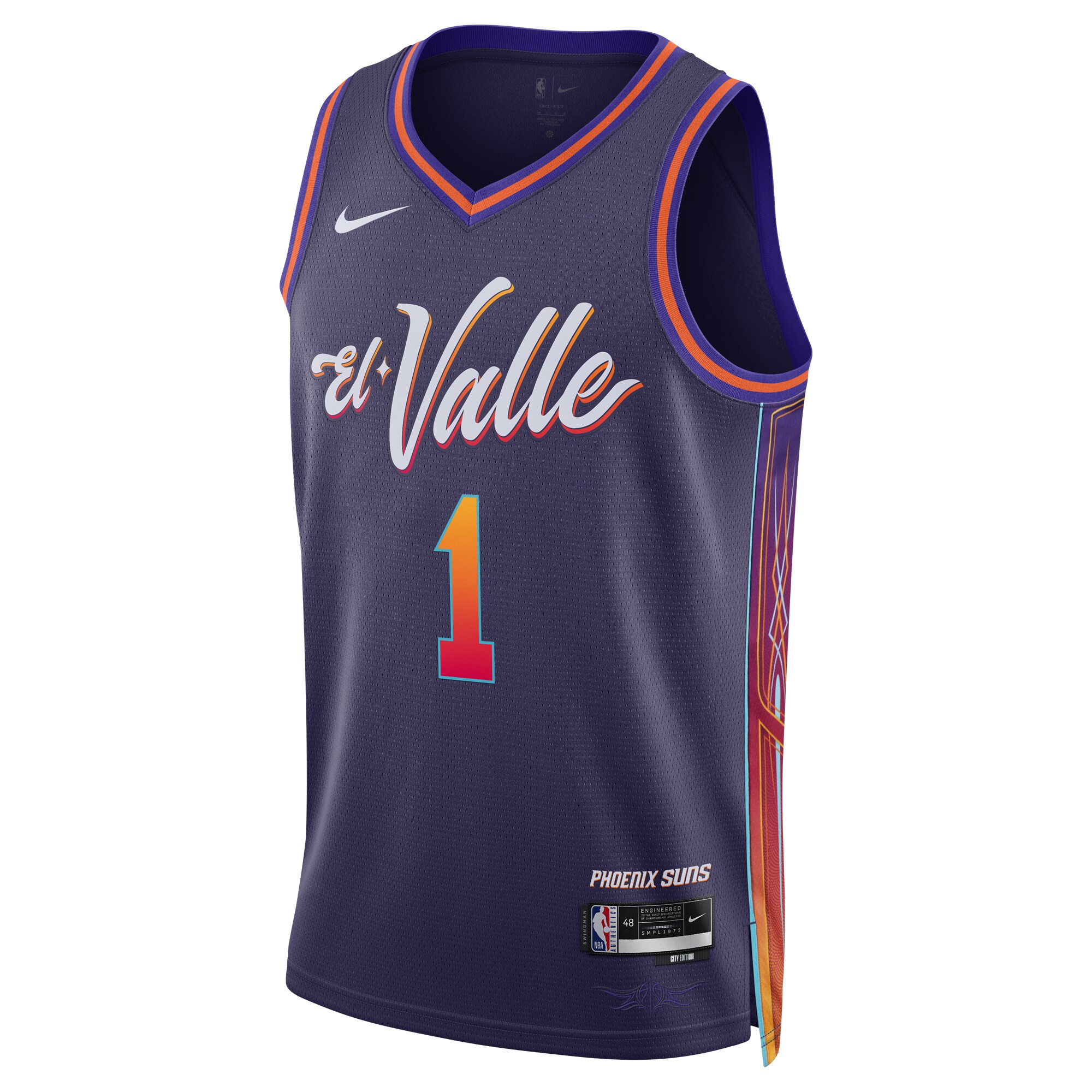 Alternative view of Devin Booker Phoenix Suns Unisex 2023/24 Swingman Jersey - Purple - City Edition