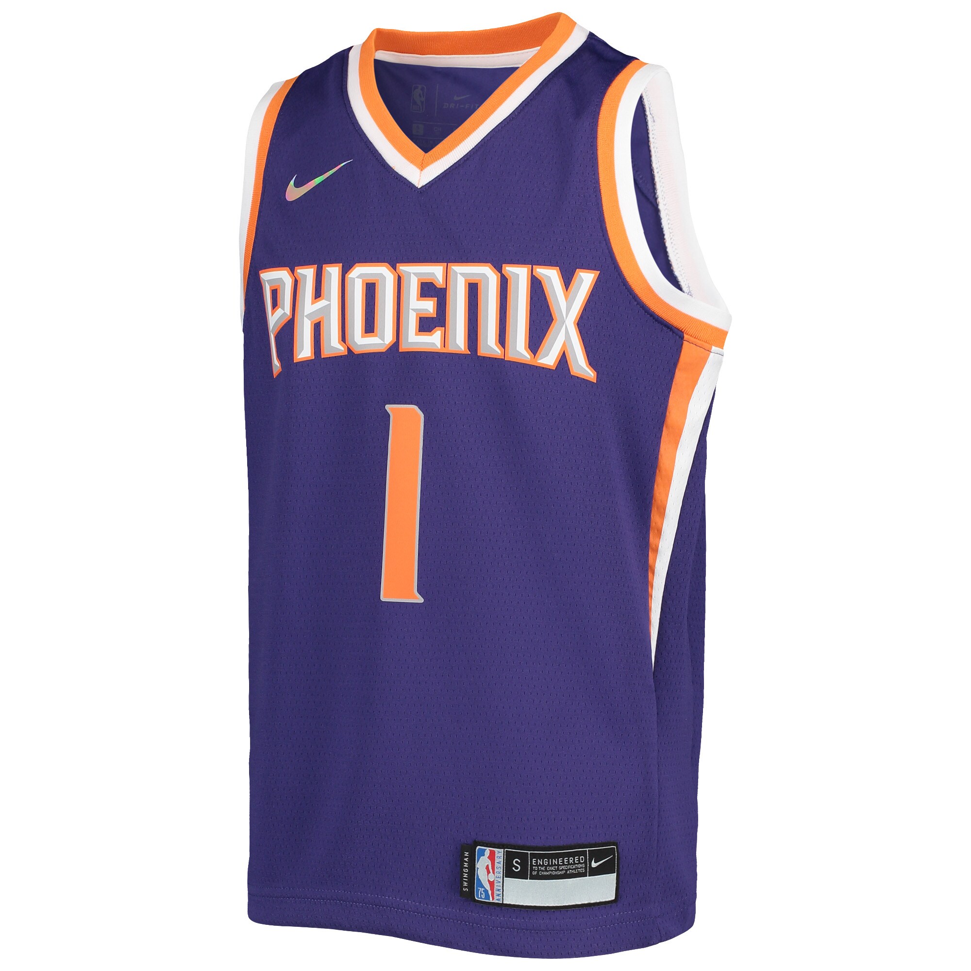Alternative view of Devin Booker Phoenix Suns Youth 2021/22 Diamond Swingman Jersey - Icon Edition - Purple