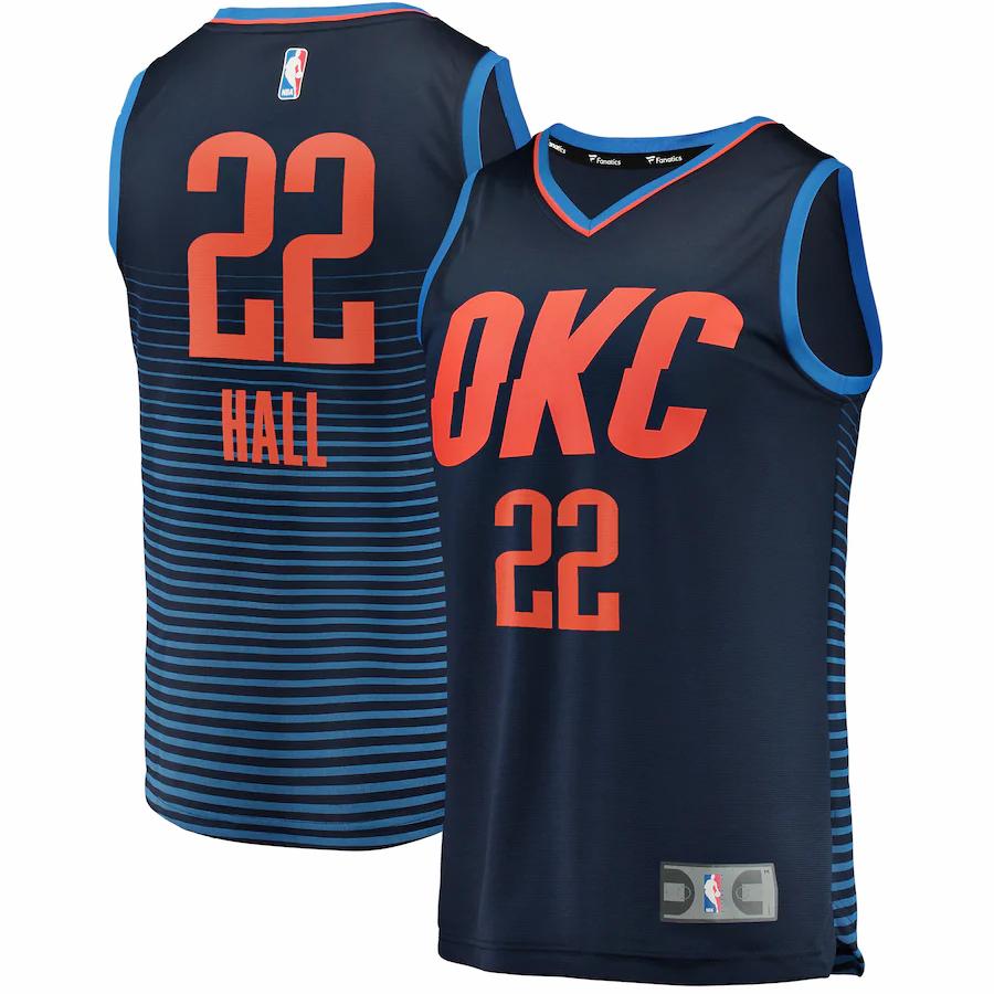 Devon Hall Oklahoma City Thunder Fanatics Branded Fast Break Player Jersey - Statement Edition - Navy