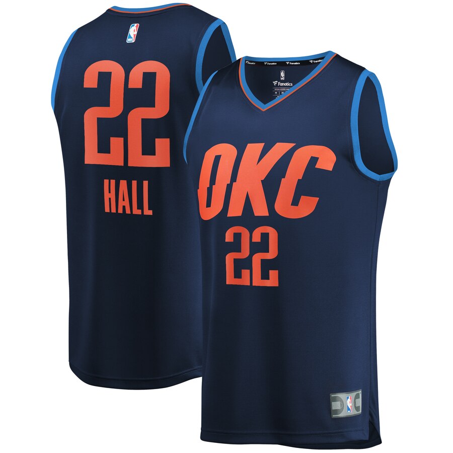 Devon Hall Oklahoma City Thunder Fanatics Branded Youth Fast Break Player Jersey - Statement Edition - Navy