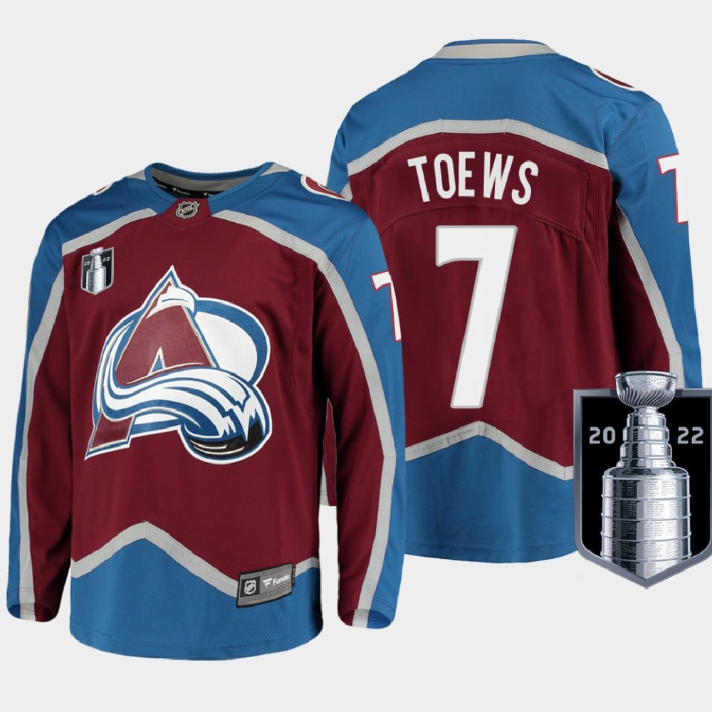 Devon Toews 7 Colorado Avalanche 2022 Stanley Cup Finals Burgundy Jersey Home - JS327 