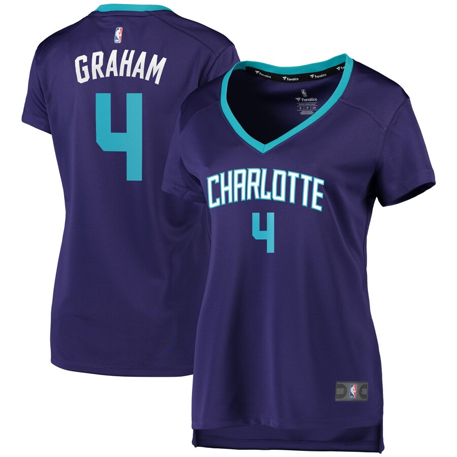 Devonte Graham Charlotte Hornets Fanatics Branded Women’s Fast Break Replica Player Jersey – Statement Edition – Purple