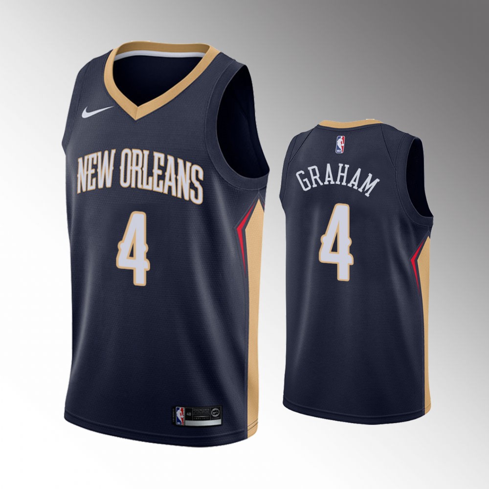 Devonte' Graham New Orleans Pelicans 2021 Icon Edition Navy 2021 Trade Jersey