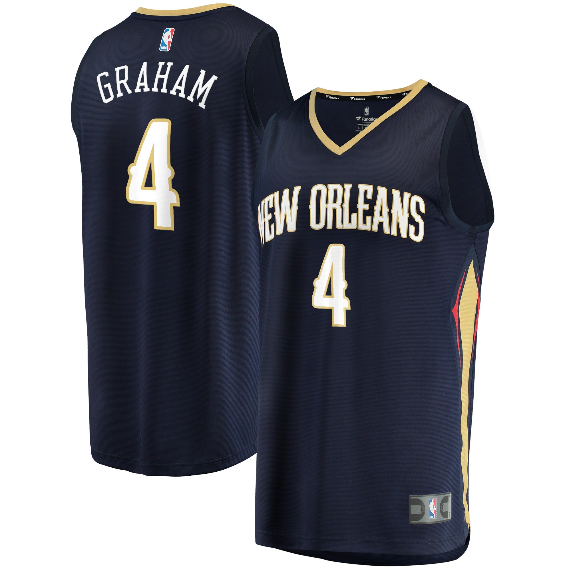 Alternative view of Devonte' Graham New Orleans Pelicans Fanatics Branded 2021/22 Fast Break Replica Jersey - Icon Edition - Navy