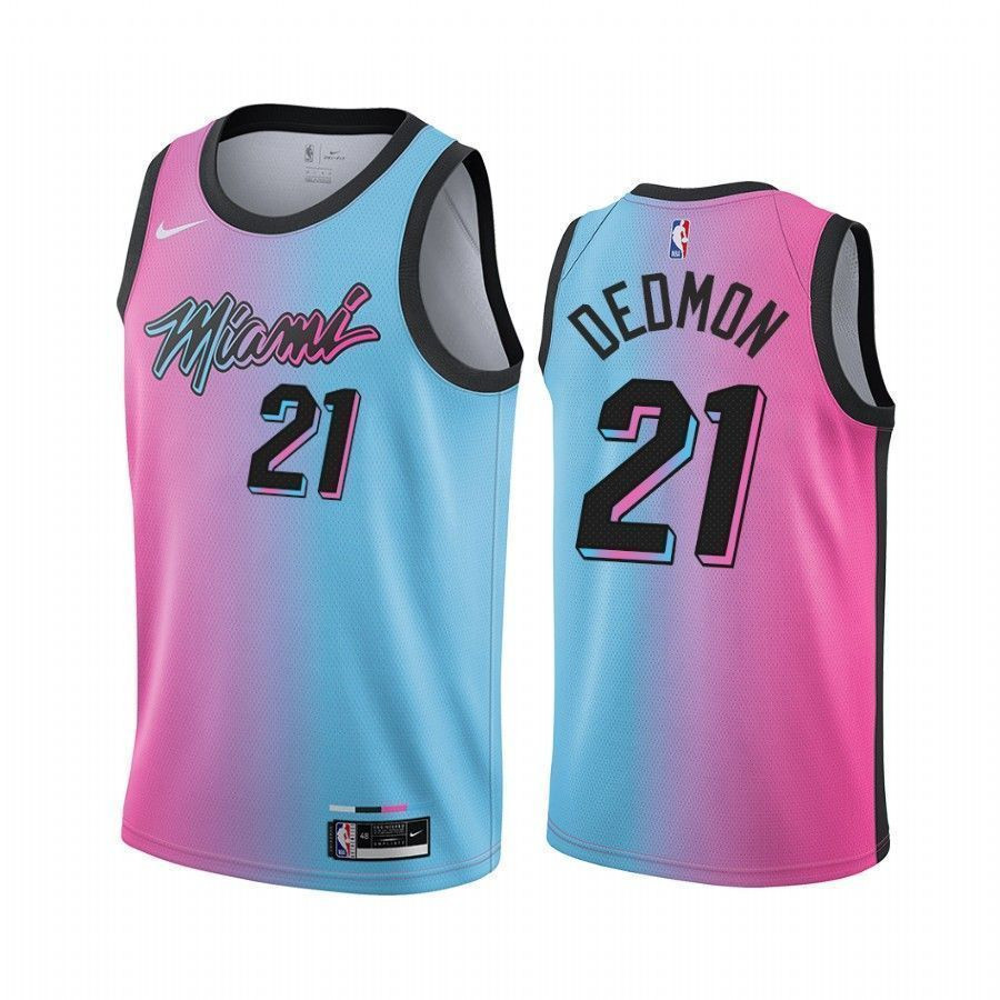 Dewayne Dedmon Miami Heat City Edition Blue Pink 21 Jersey - JS647 